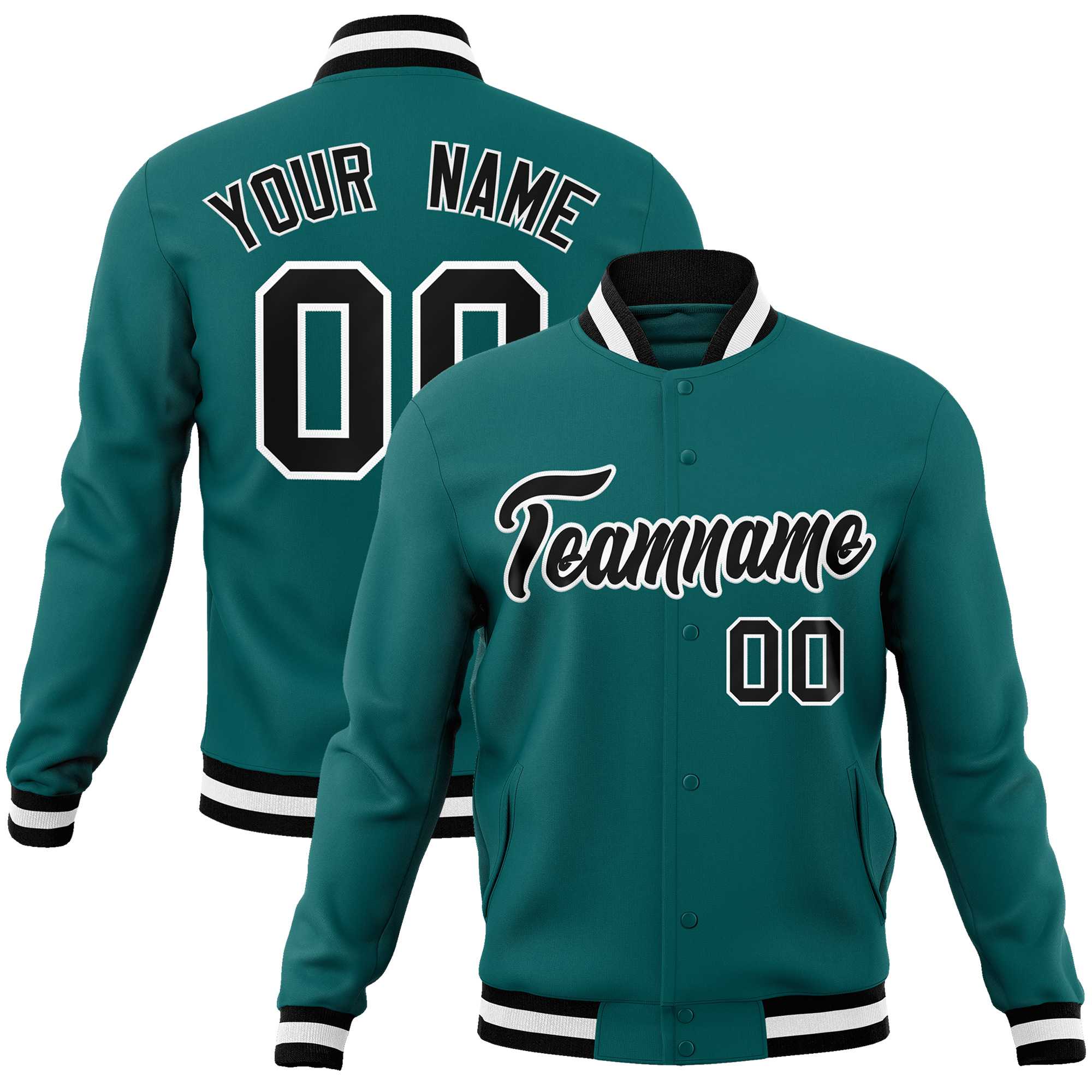 Custom White Red-Black Classic Style Varsity Full-Snap Letterman Jacket | KXKSHOP