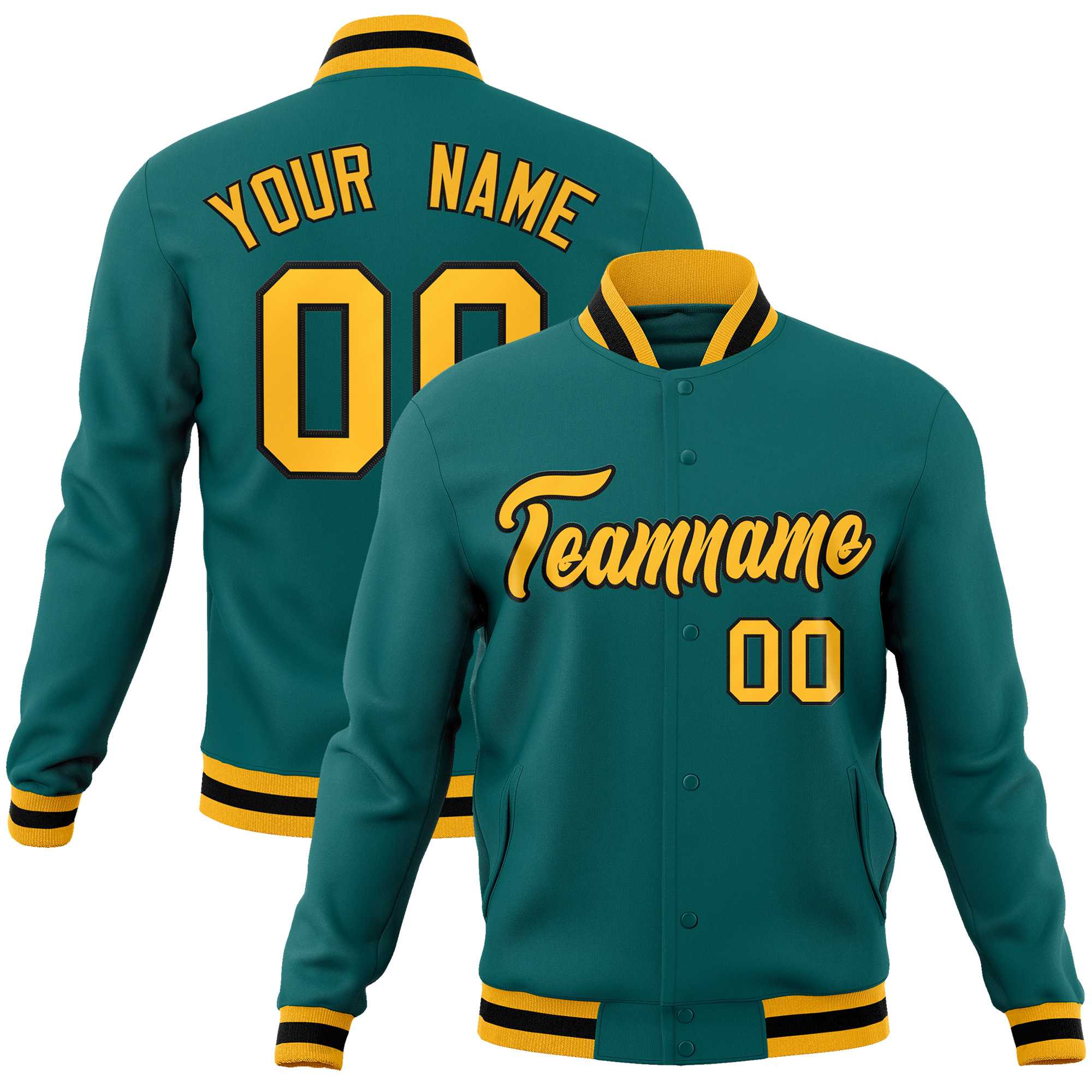 Custom White Red-Black Classic Style Varsity Full-Snap Letterman Jacket | KXKSHOP