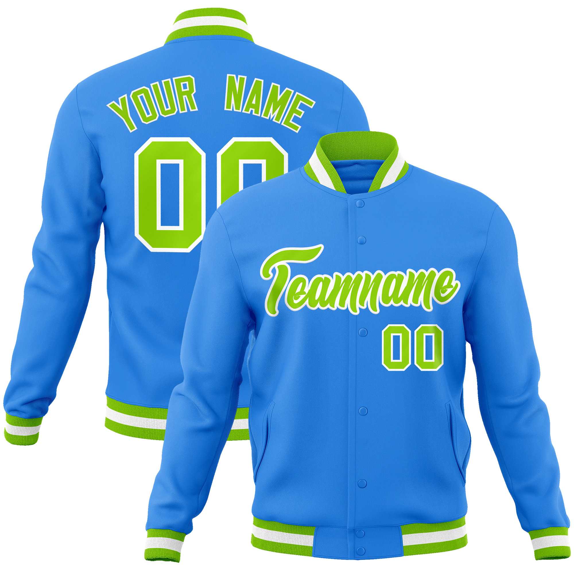 Custom White Black-Gray Classic Style Varsity Full-Snap Letterman Jacket | KXKSHOP
