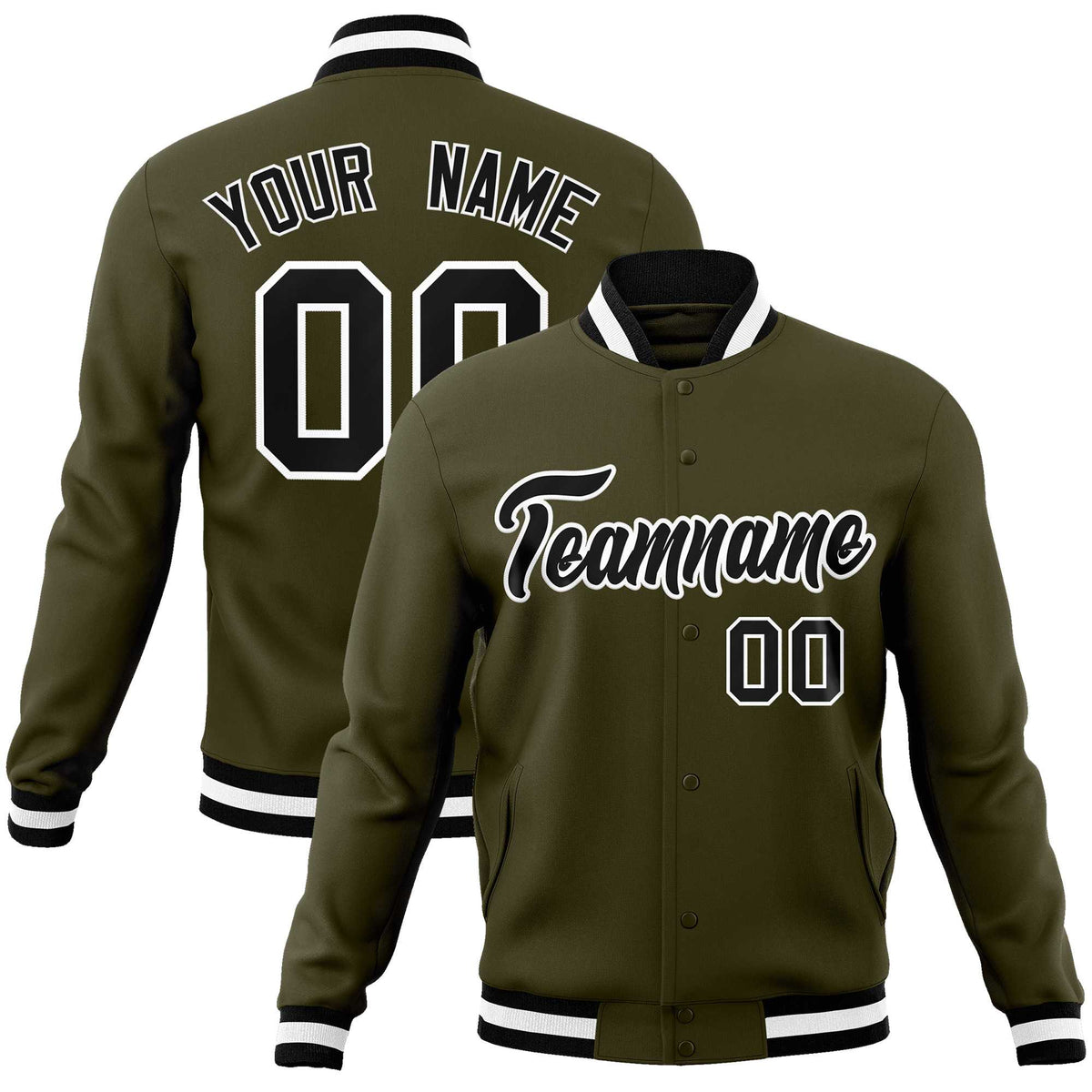Custom White Black-Gray Classic Style Varsity Full-Snap Letterman Jacket | KXKSHOP