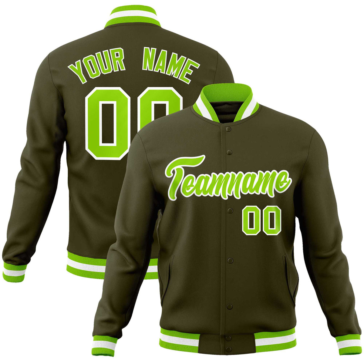Custom White Black-Gray Classic Style Varsity Full-Snap Letterman Jacket | KXKSHOP