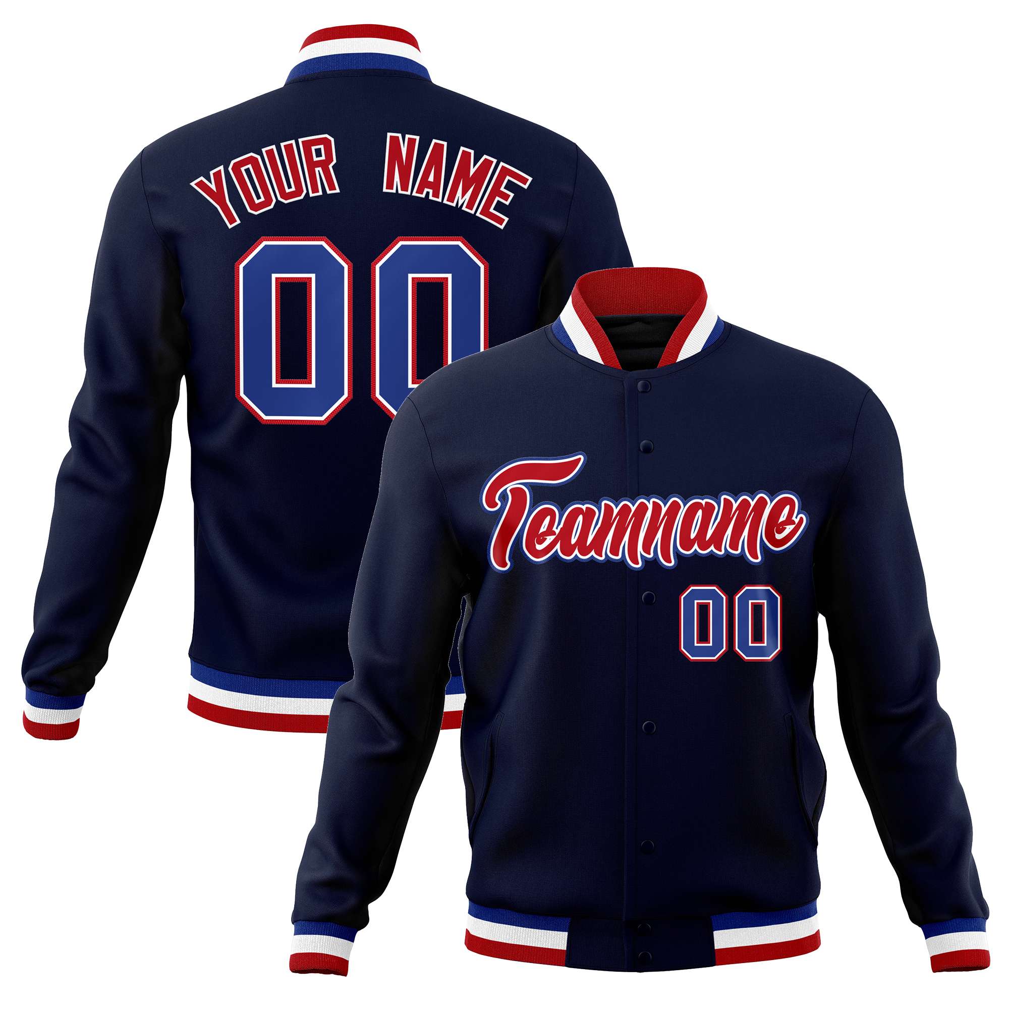 Custom White Black-Gray Classic Style Varsity Full-Snap Letterman Jacket | KXKSHOP