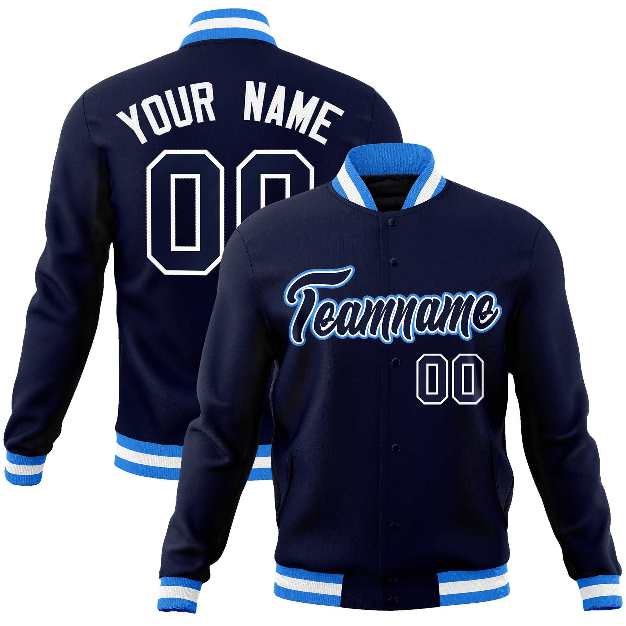 Custom White Black-Gray Classic Style Varsity Full-Snap Letterman Jacket | KXKSHOP