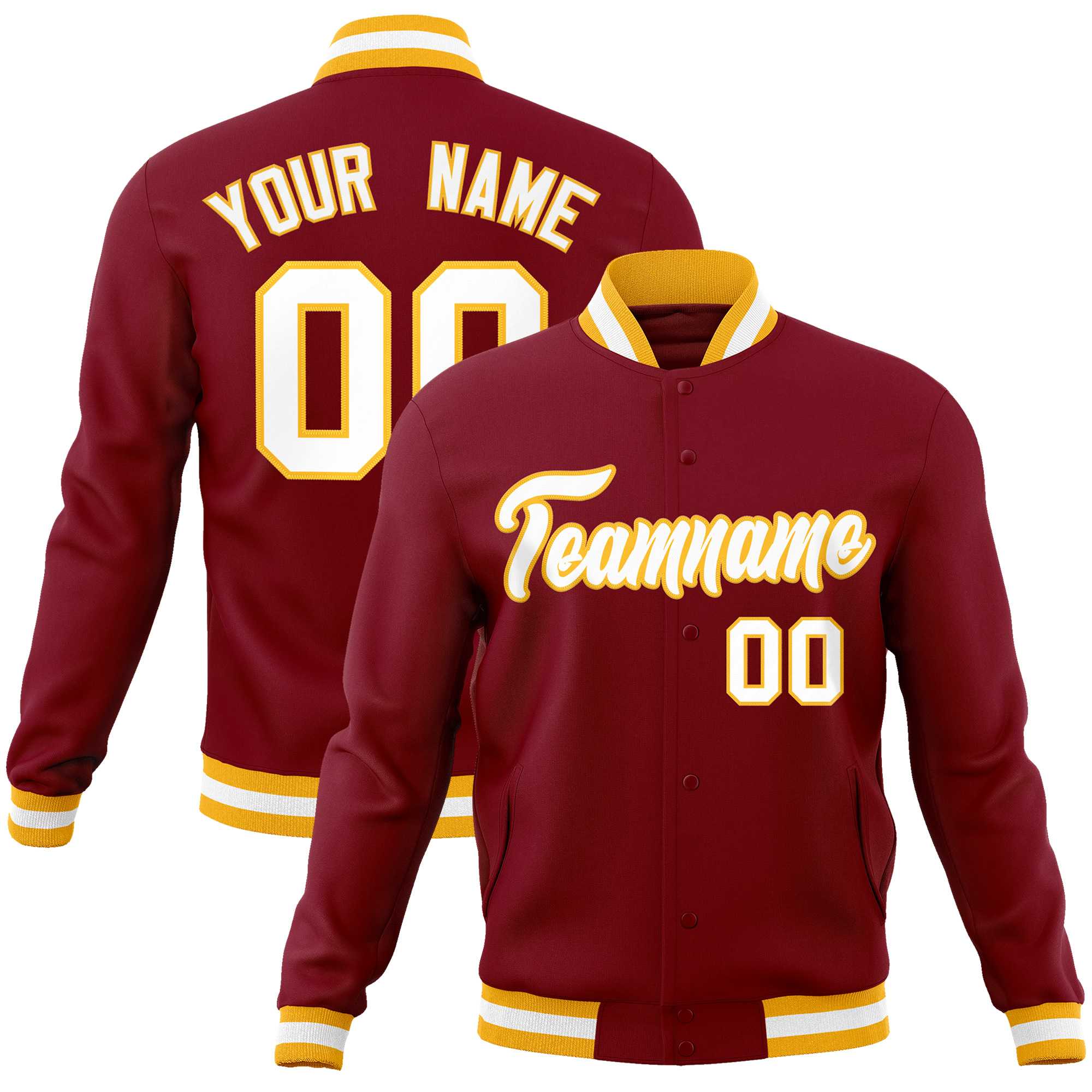 Custom White Black-Gray Classic Style Varsity Full-Snap Letterman Jacket | KXKSHOP