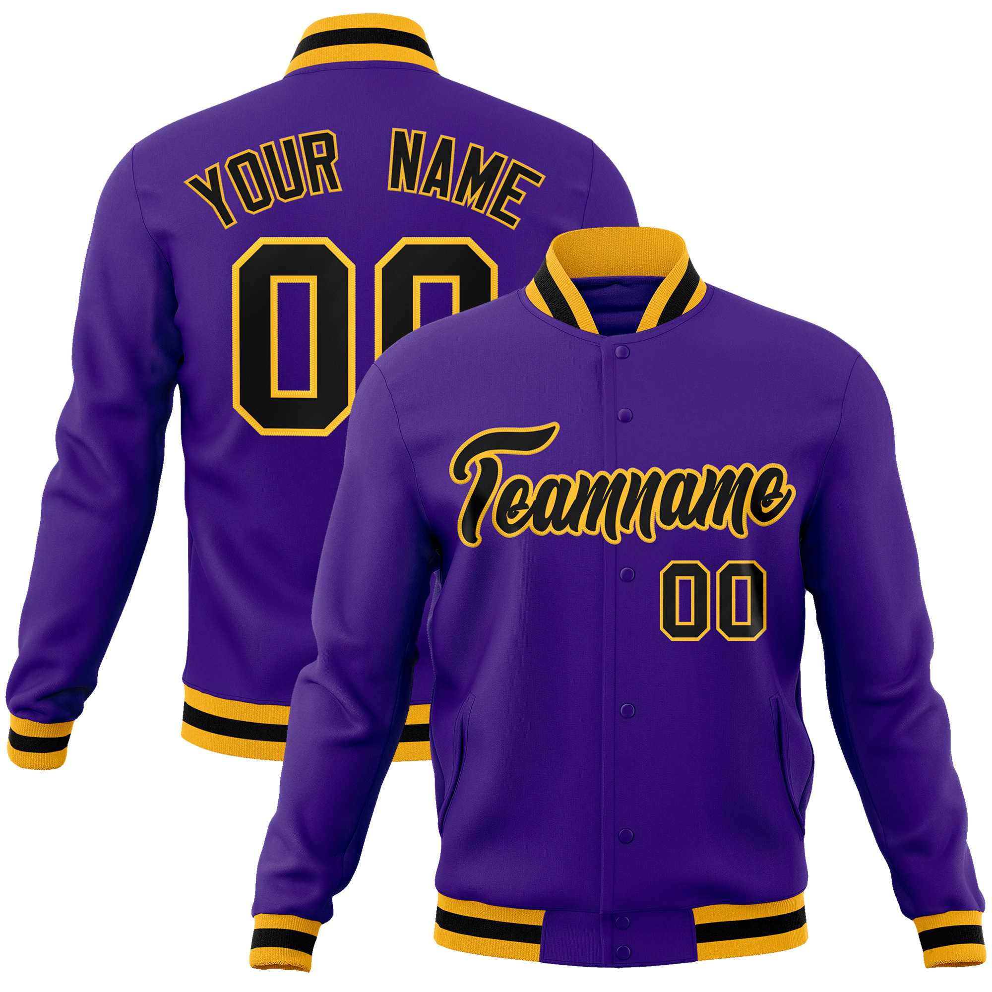 Custom White Black-Gray Classic Style Varsity Full-Snap Letterman Jacket | KXKSHOP