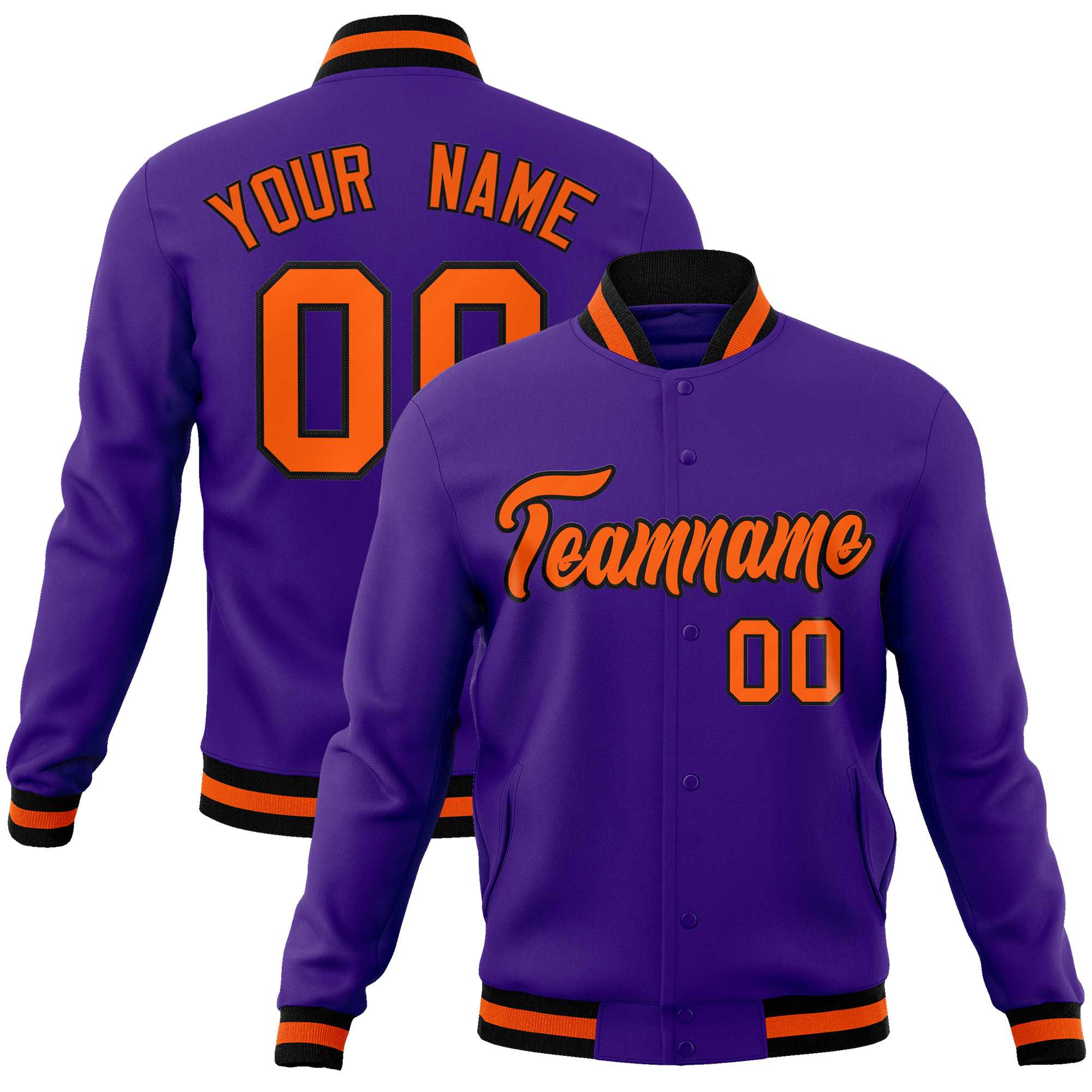 Custom White Black-Gray Classic Style Varsity Full-Snap Letterman Jacket | KXKSHOP