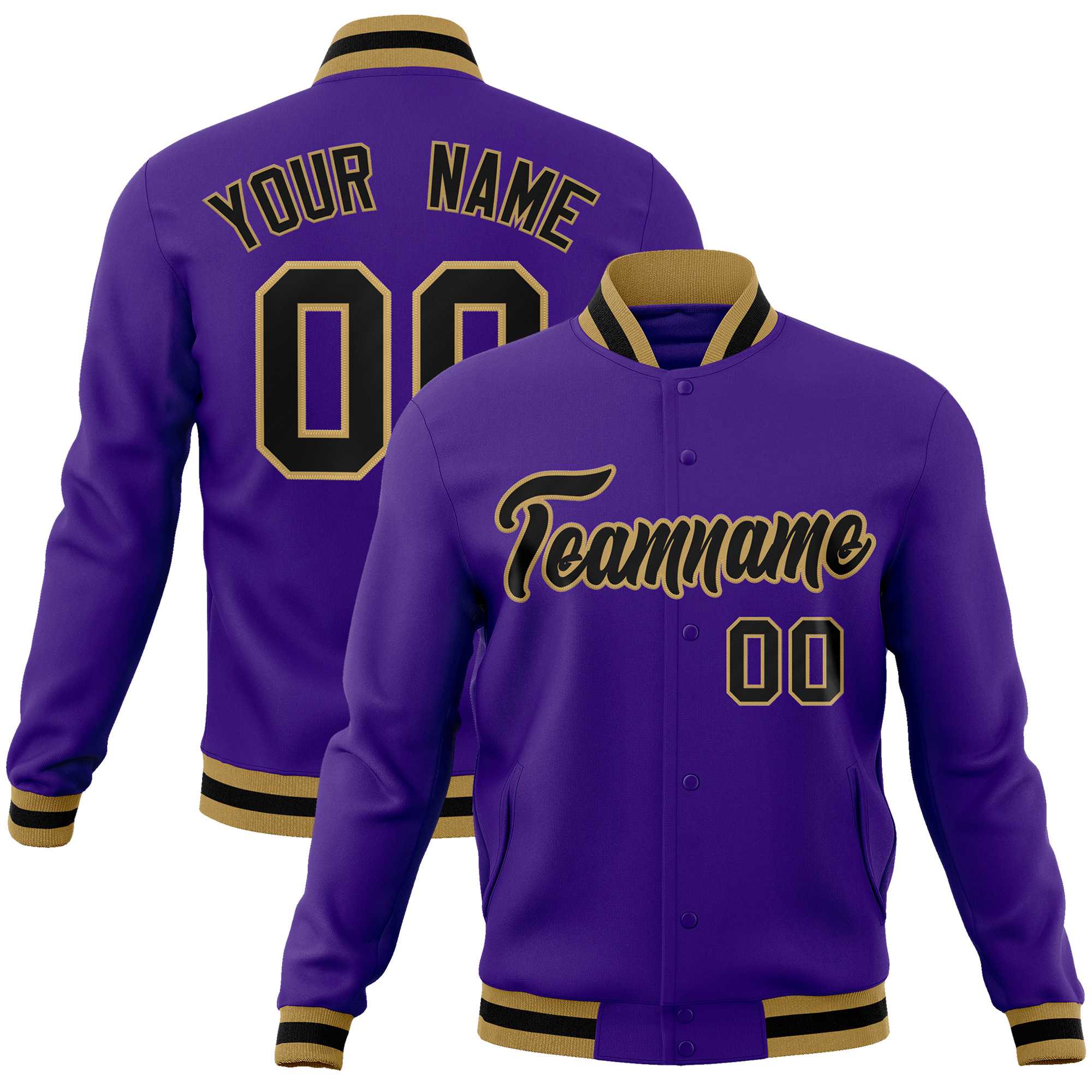 Custom White Black-Gray Classic Style Varsity Full-Snap Letterman Jacket | KXKSHOP