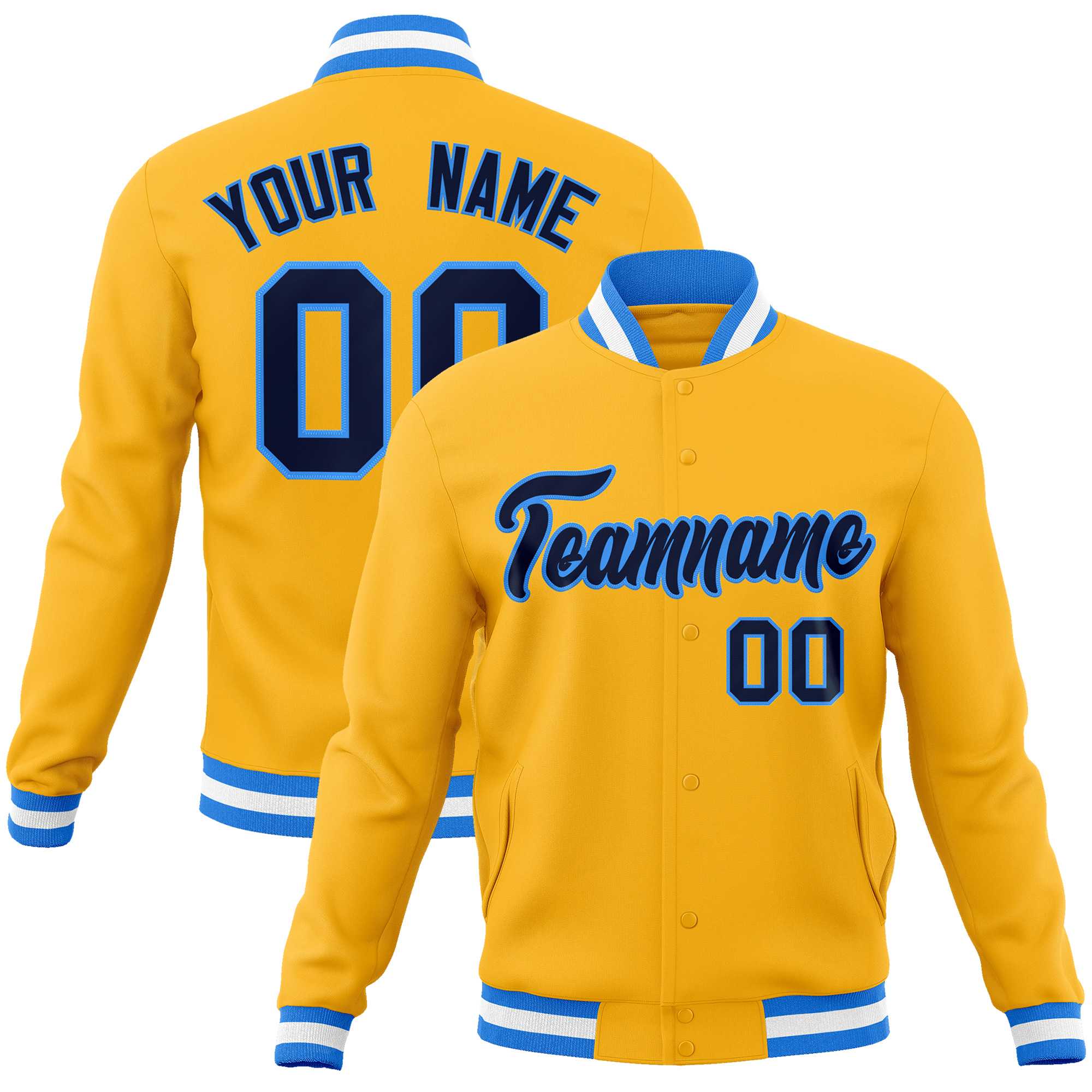 Custom White Black-Gray Classic Style Varsity Full-Snap Letterman Jacket | KXKSHOP