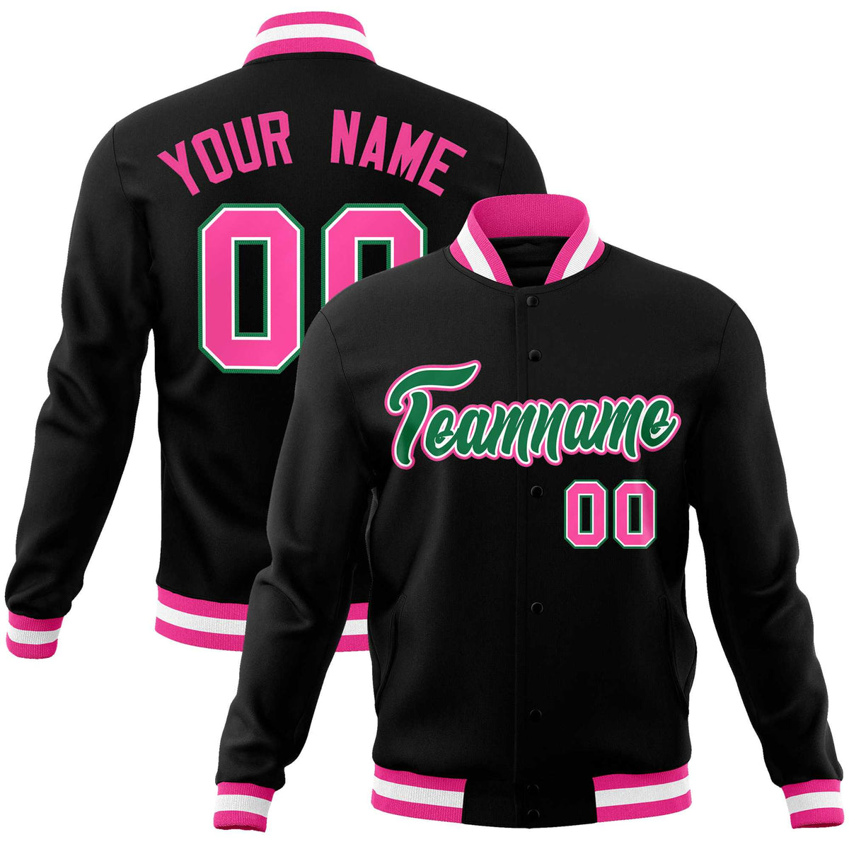 Custom White Black-Gray Classic Style Varsity Full-Snap Letterman Jacket | KXKSHOP