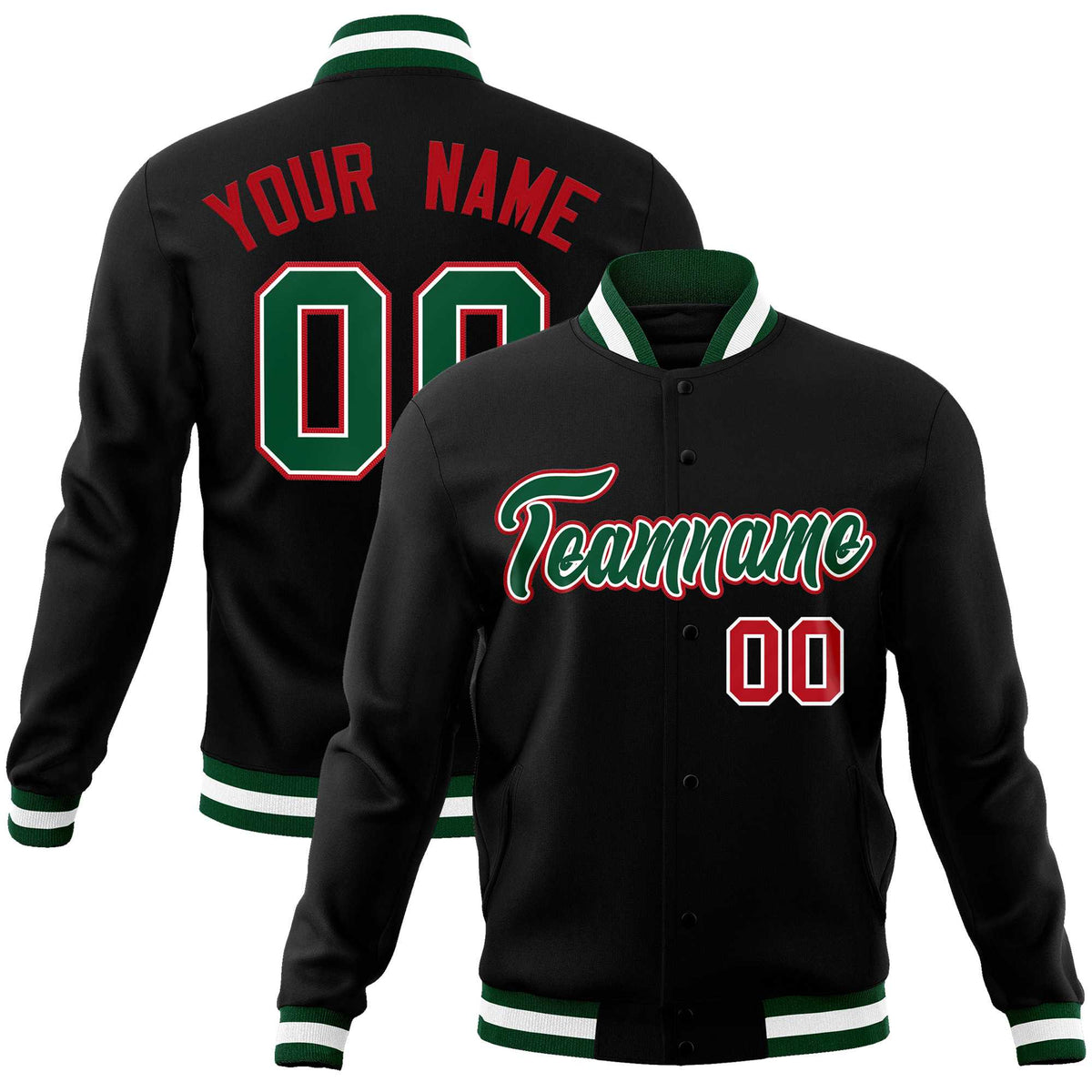 Custom White Black-Gray Classic Style Varsity Full-Snap Letterman Jacket | KXKSHOP