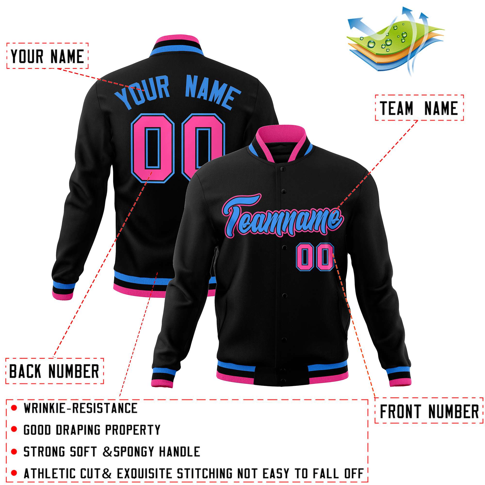 Custom White Black-Gray Classic Style Varsity Full-Snap Letterman Jacket | KXKSHOP