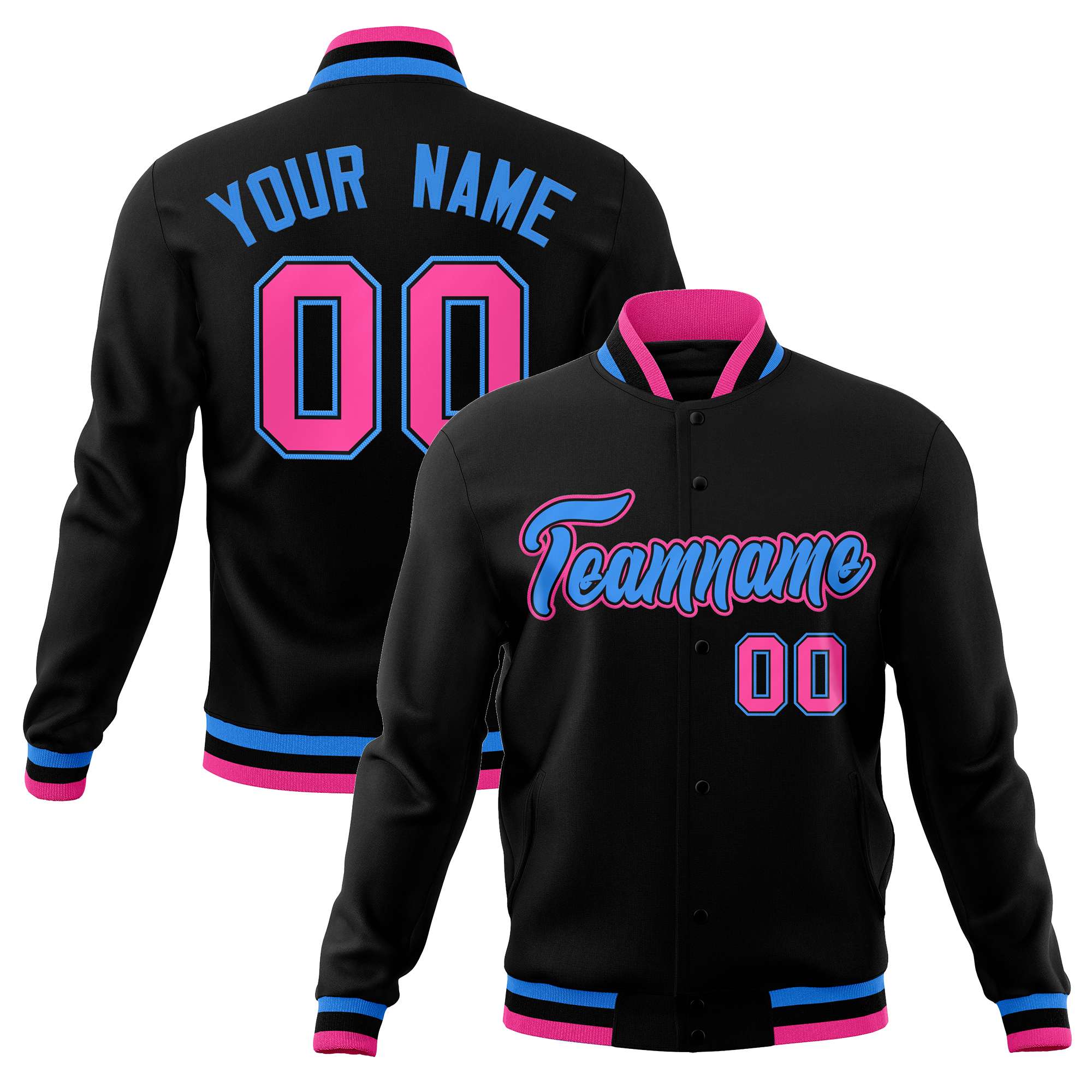 Custom White Black-Gray Classic Style Varsity Full-Snap Letterman Jacket | KXKSHOP