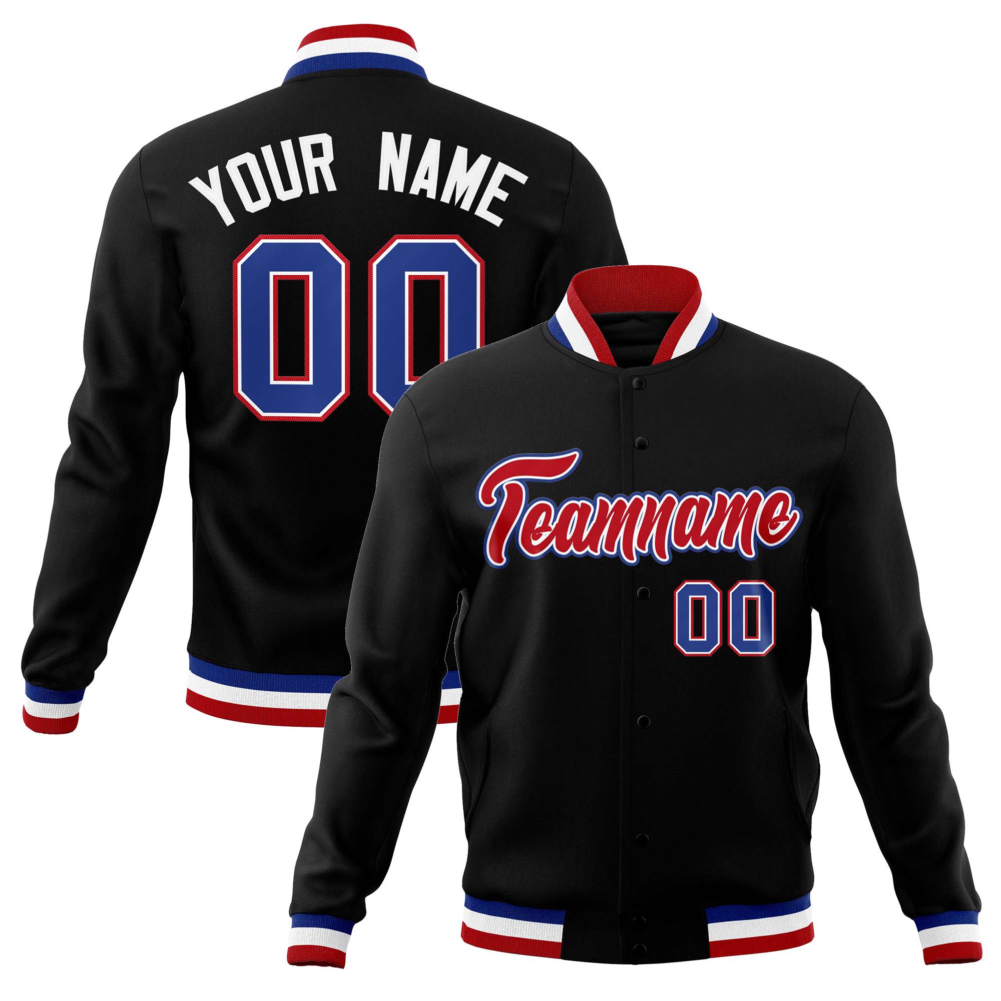 Custom White Black-Gray Classic Style Varsity Full-Snap Letterman Jacket | KXKSHOP