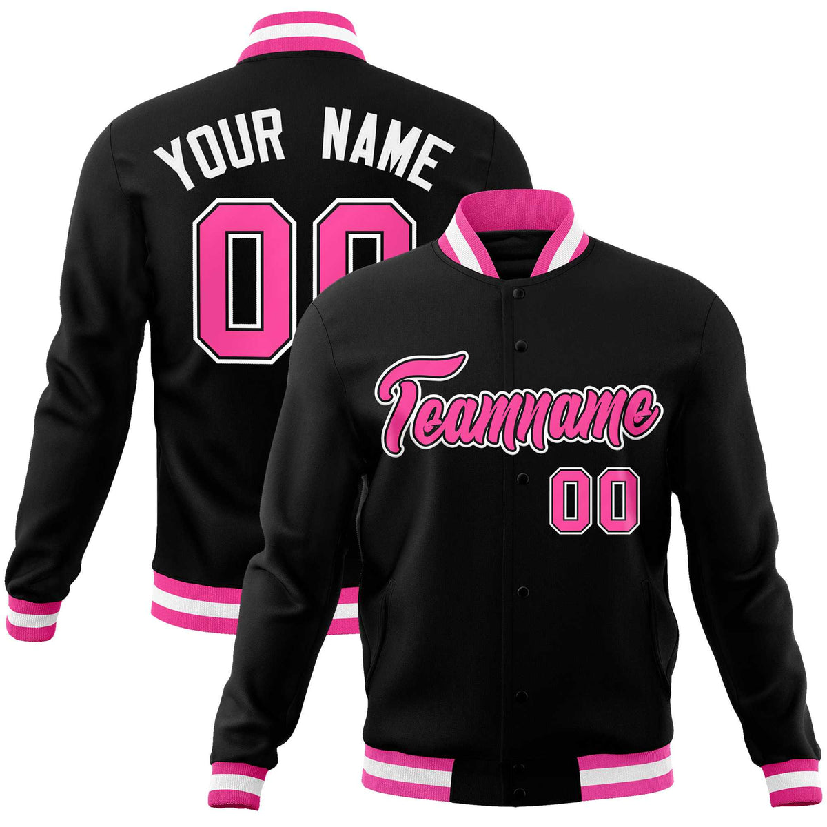 Custom White Black-Gray Classic Style Varsity Full-Snap Letterman Jacket | KXKSHOP