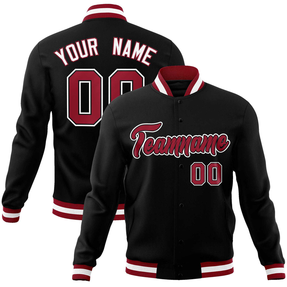Custom White Black-Gray Classic Style Varsity Full-Snap Letterman Jacket | KXKSHOP