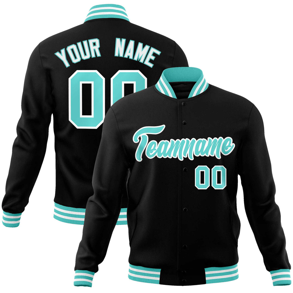 Custom White Black-Gray Classic Style Varsity Full-Snap Letterman Jacket | KXKSHOP