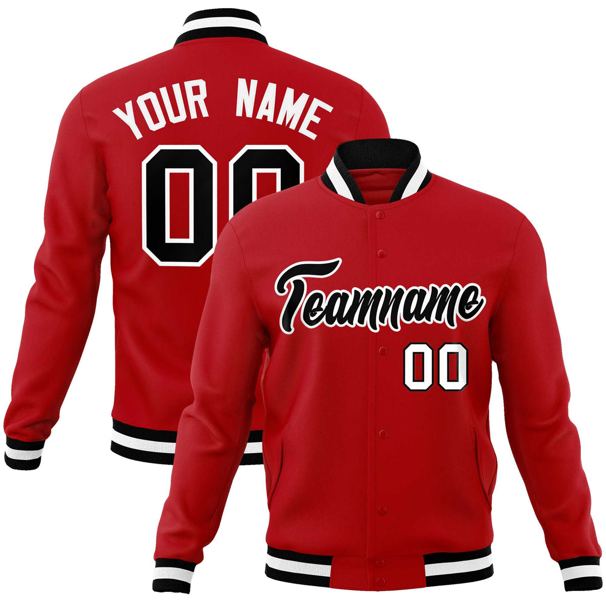 Custom White Black-Gray Classic Style Varsity Full-Snap Letterman Jacket | KXKSHOP