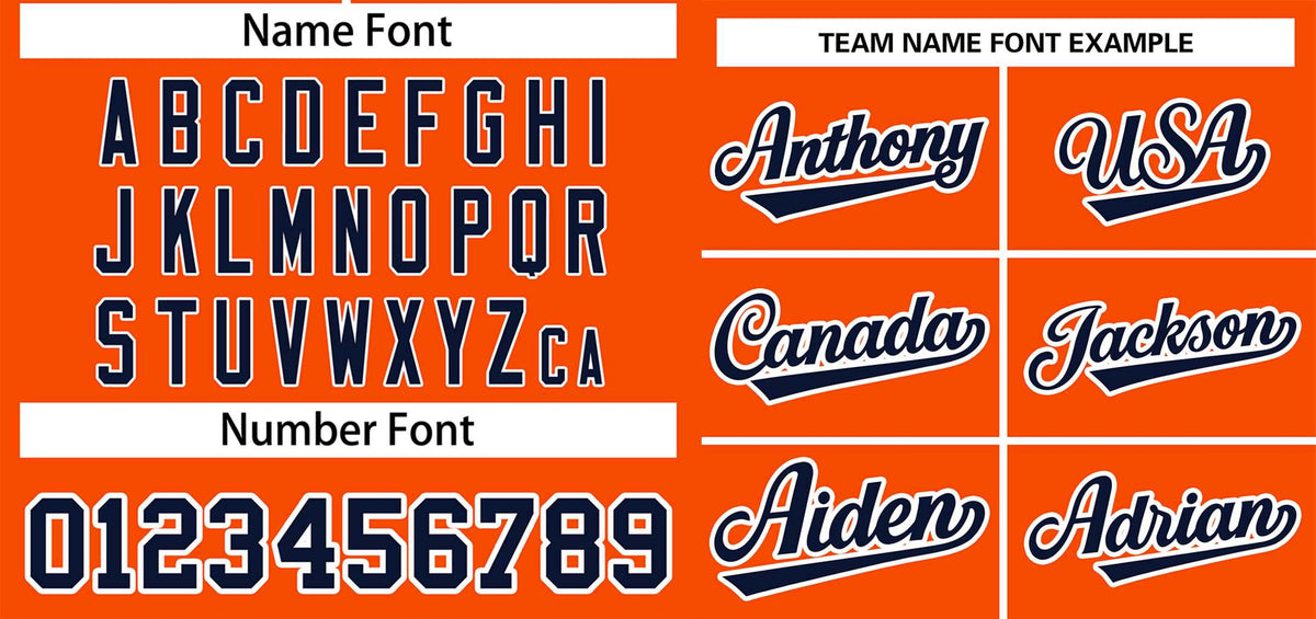 Custom Orange Navy-White Classic Style Authentic Two-Button Softball Jersey