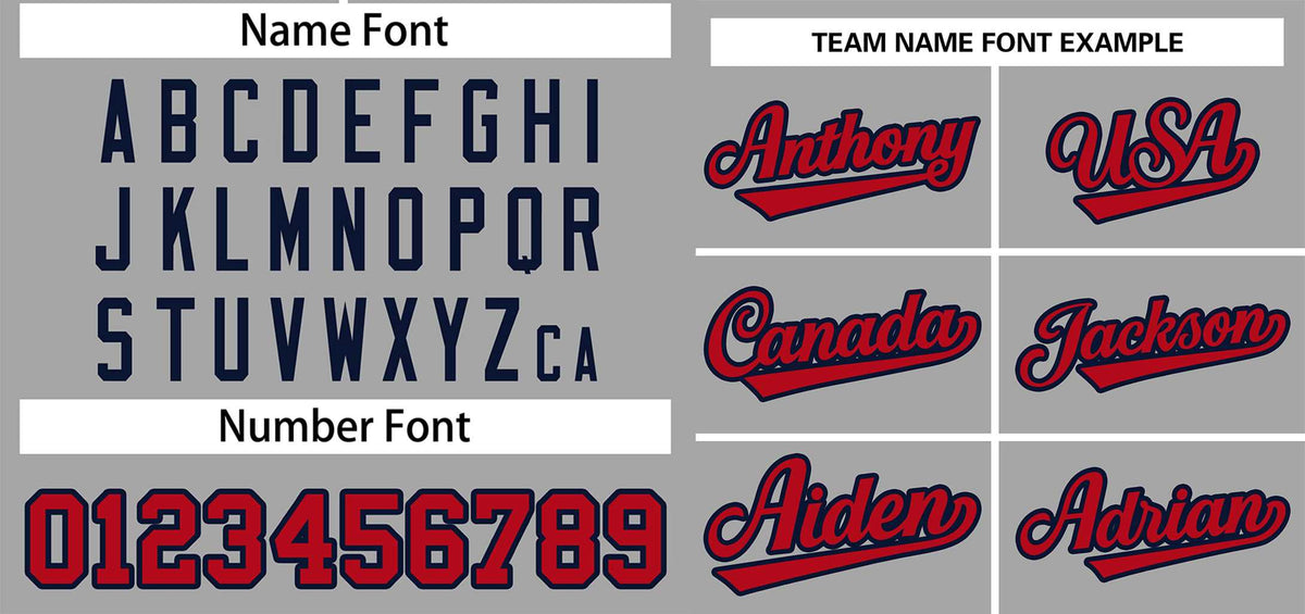 Maillot de baseball authentique à deux boutons, style classique, gris, rouge et bleu marine