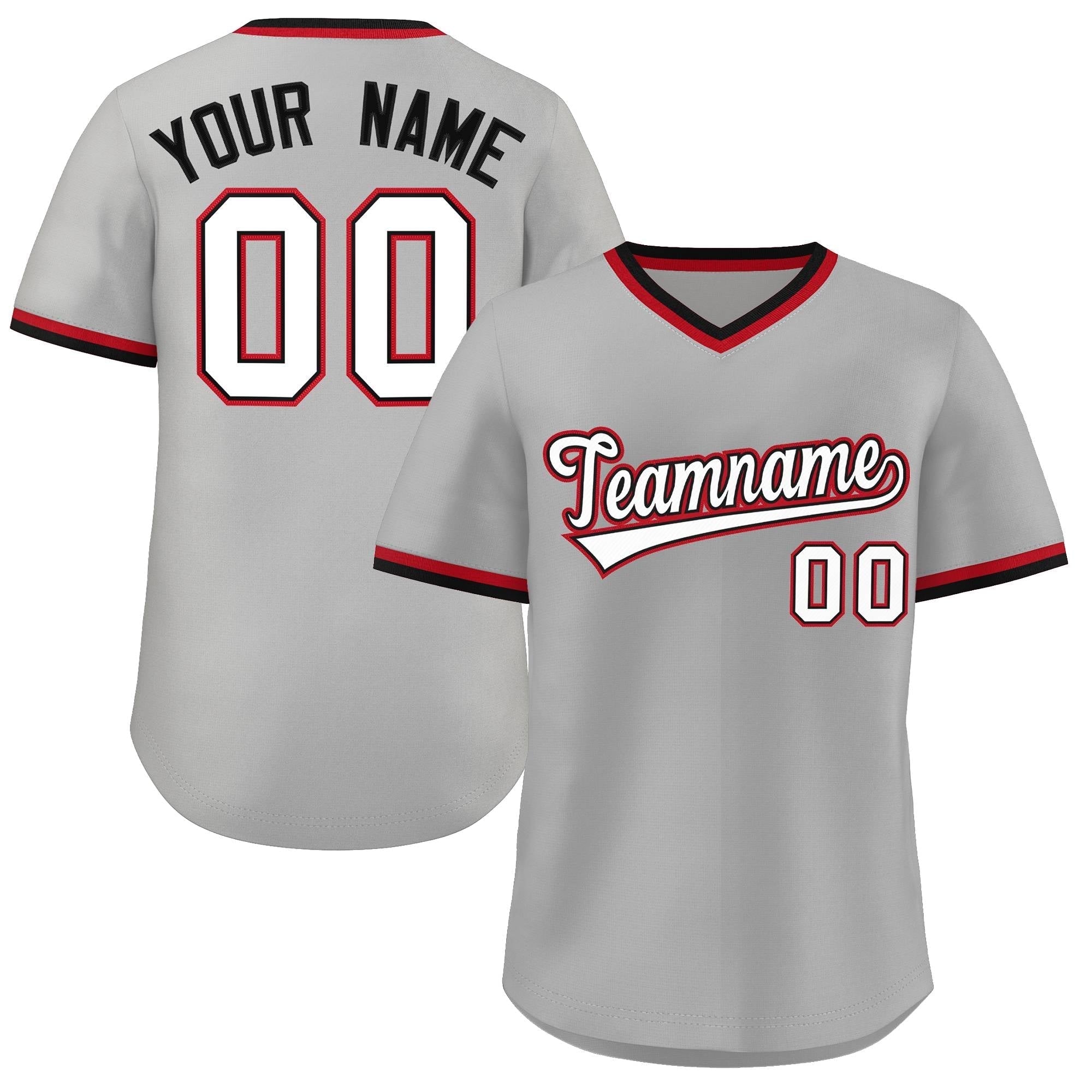 Maillot de baseball d'extérieur authentique, gris, blanc et noir, style classique, personnalisé