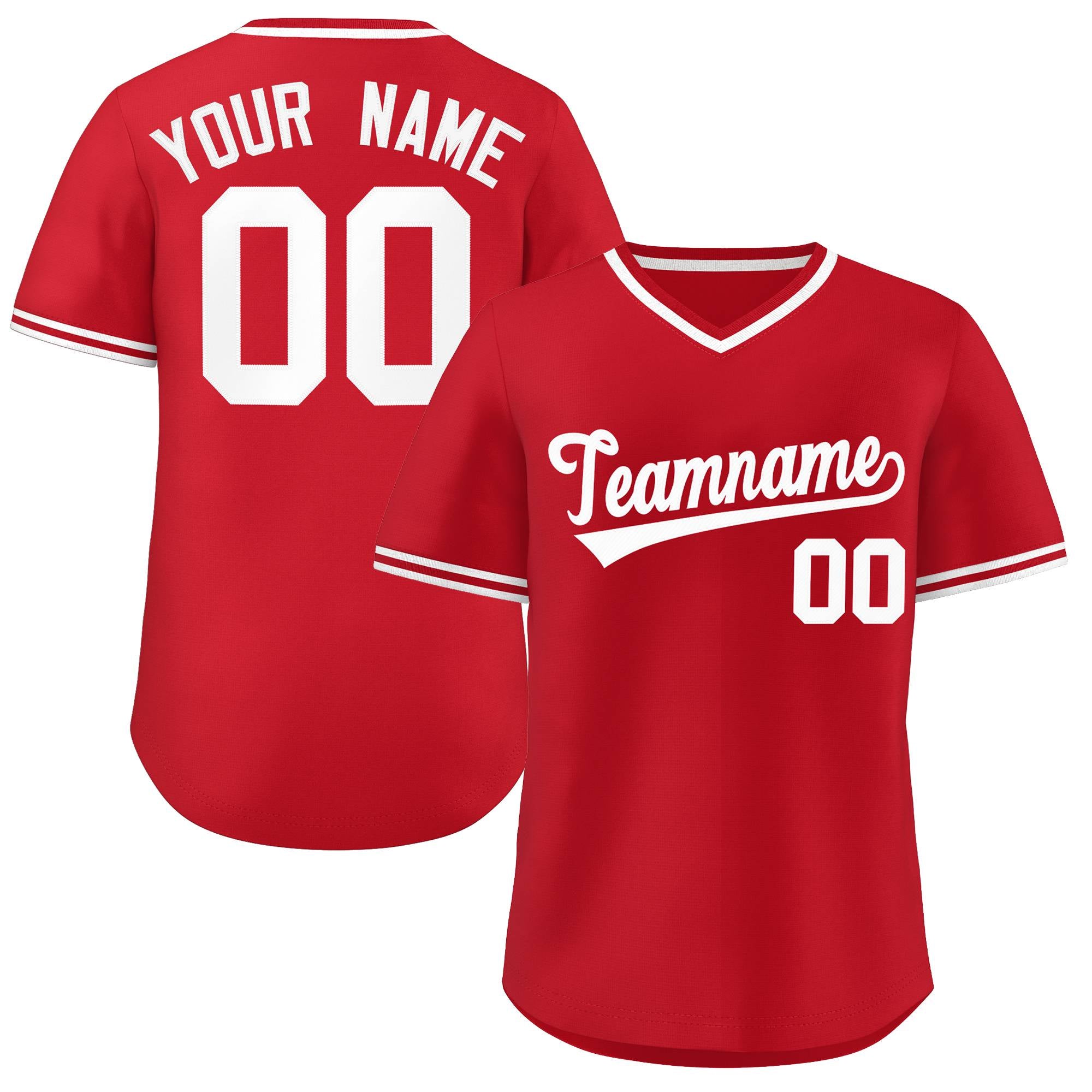 Maillot de baseball authentique personnalisé de style classique blanc et rouge