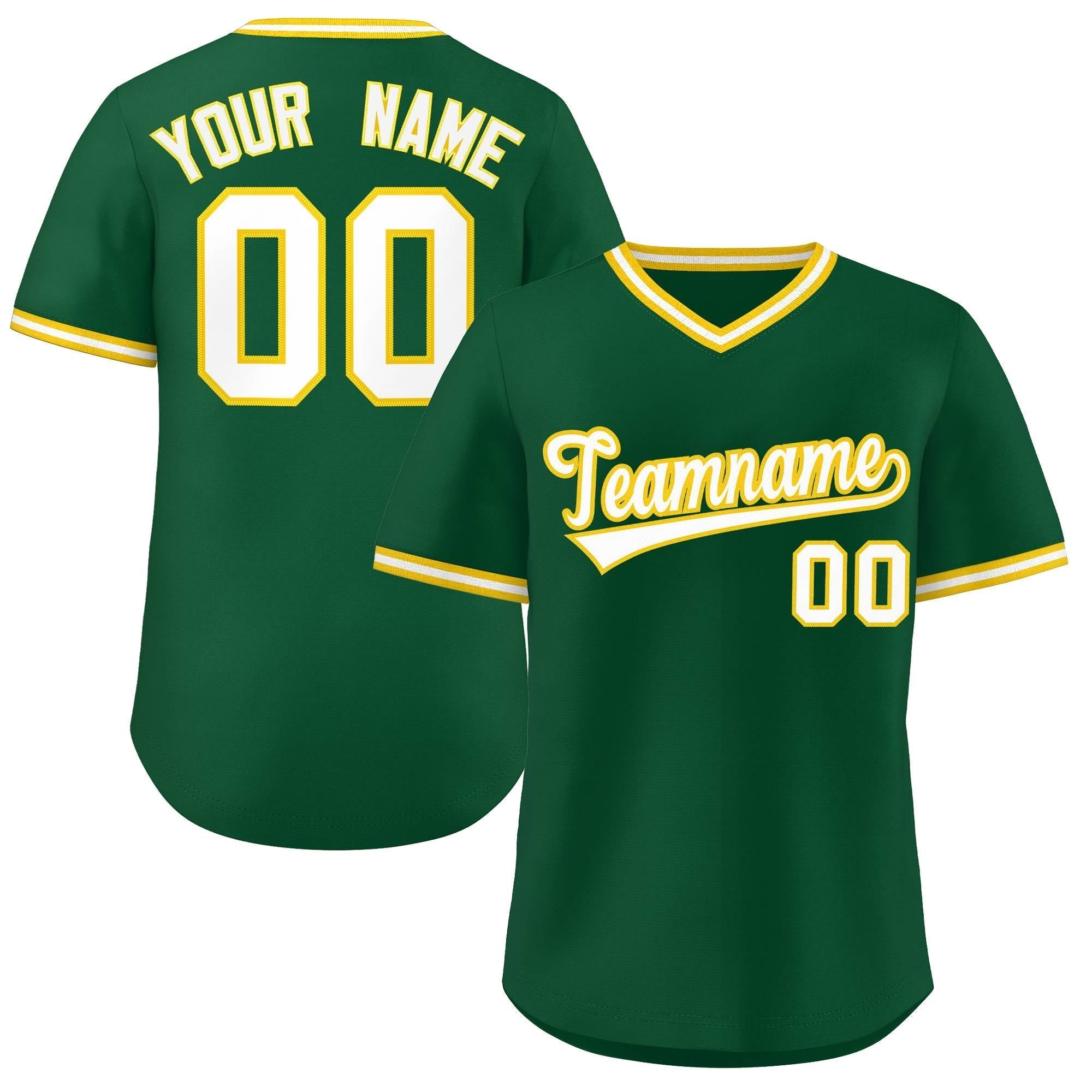 Maillot de baseball d'extérieur authentique, vert et blanc, style classique, personnalisé