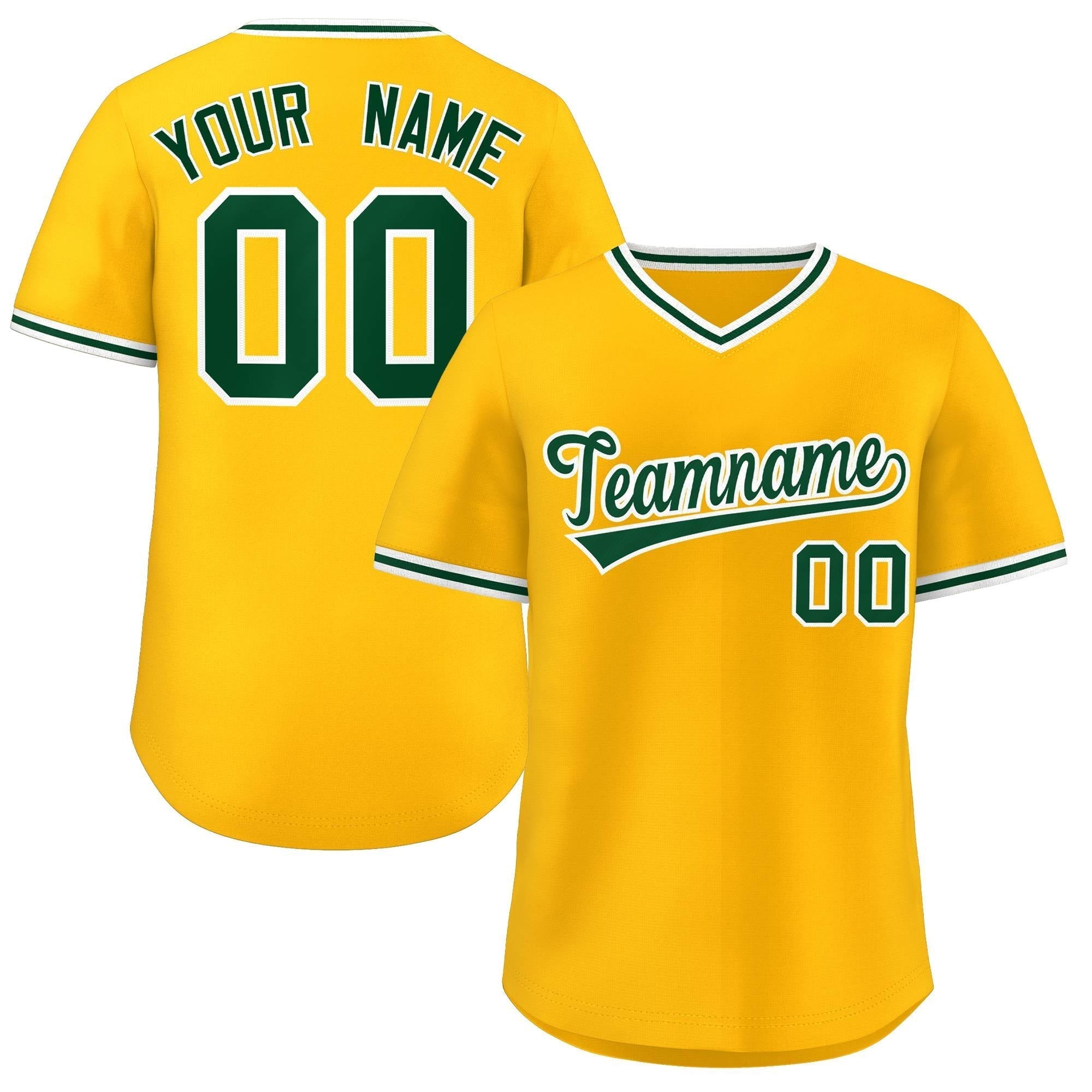 Maillot de baseball authentique personnalisé de style classique jaune vert pour l'extérieur