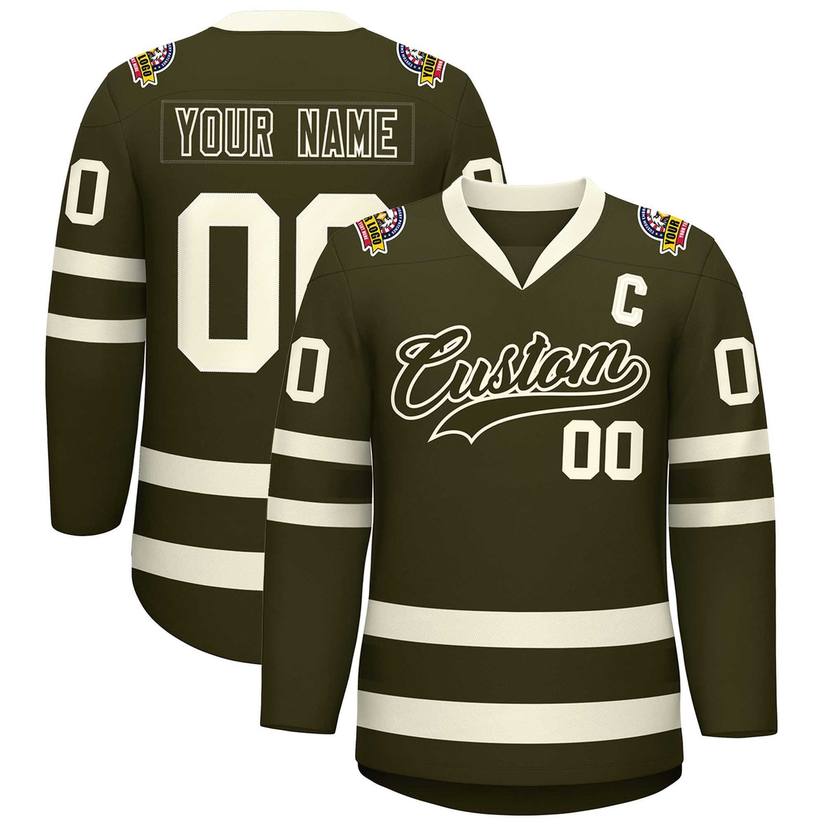 Custom Olive Olive-Khaki Classic Style Hockey Jersey | KXKSHOP