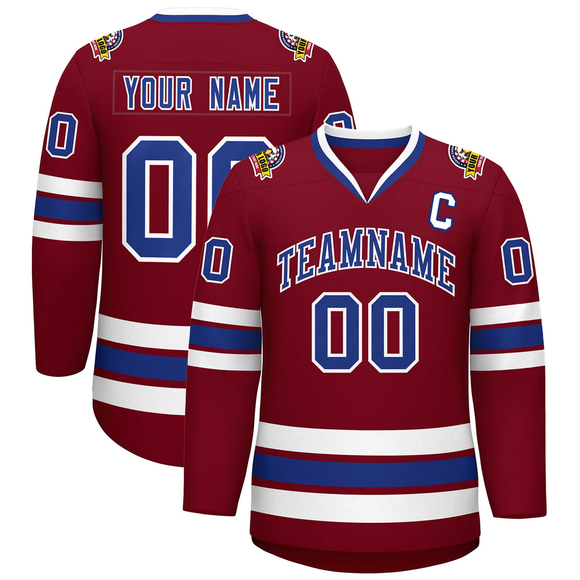 Custom Crimson Royal-White Classic Style Hockey Jersey | KXKSHOP