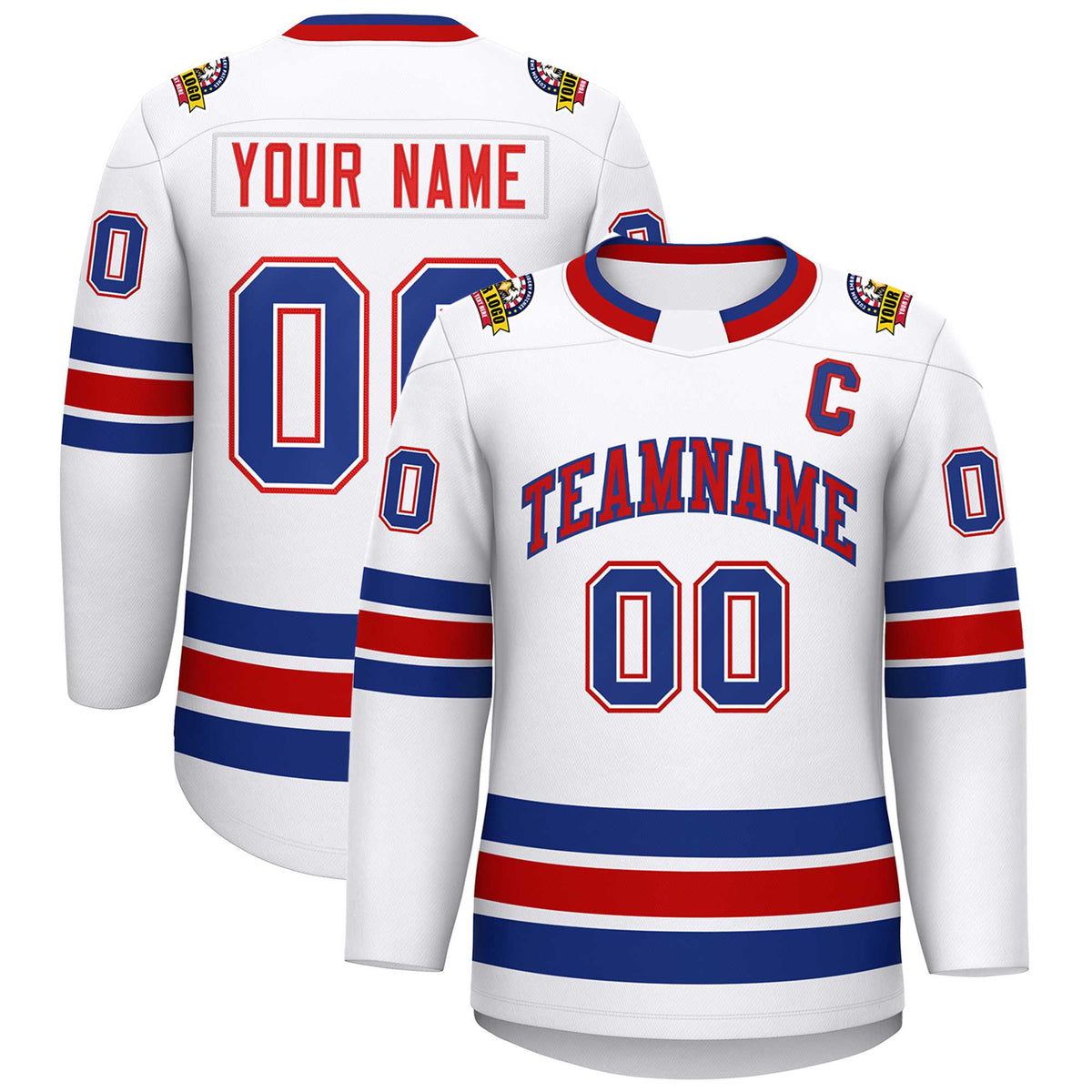 Custom White Red-Royal Classic Style Hockey Jersey | KXKSHOP