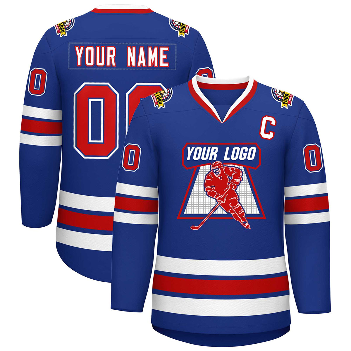Custom Royal Red Royal-White Classic Style Hockey Jersey | KXKSHOP