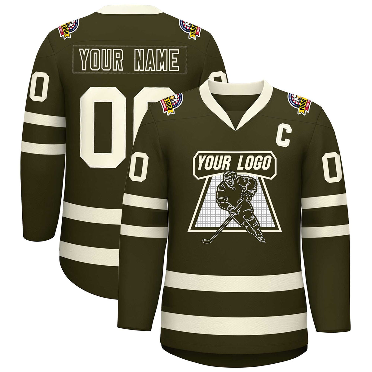 Custom Olive Olive-Khaki Classic Style Hockey Jersey | KXKSHOP