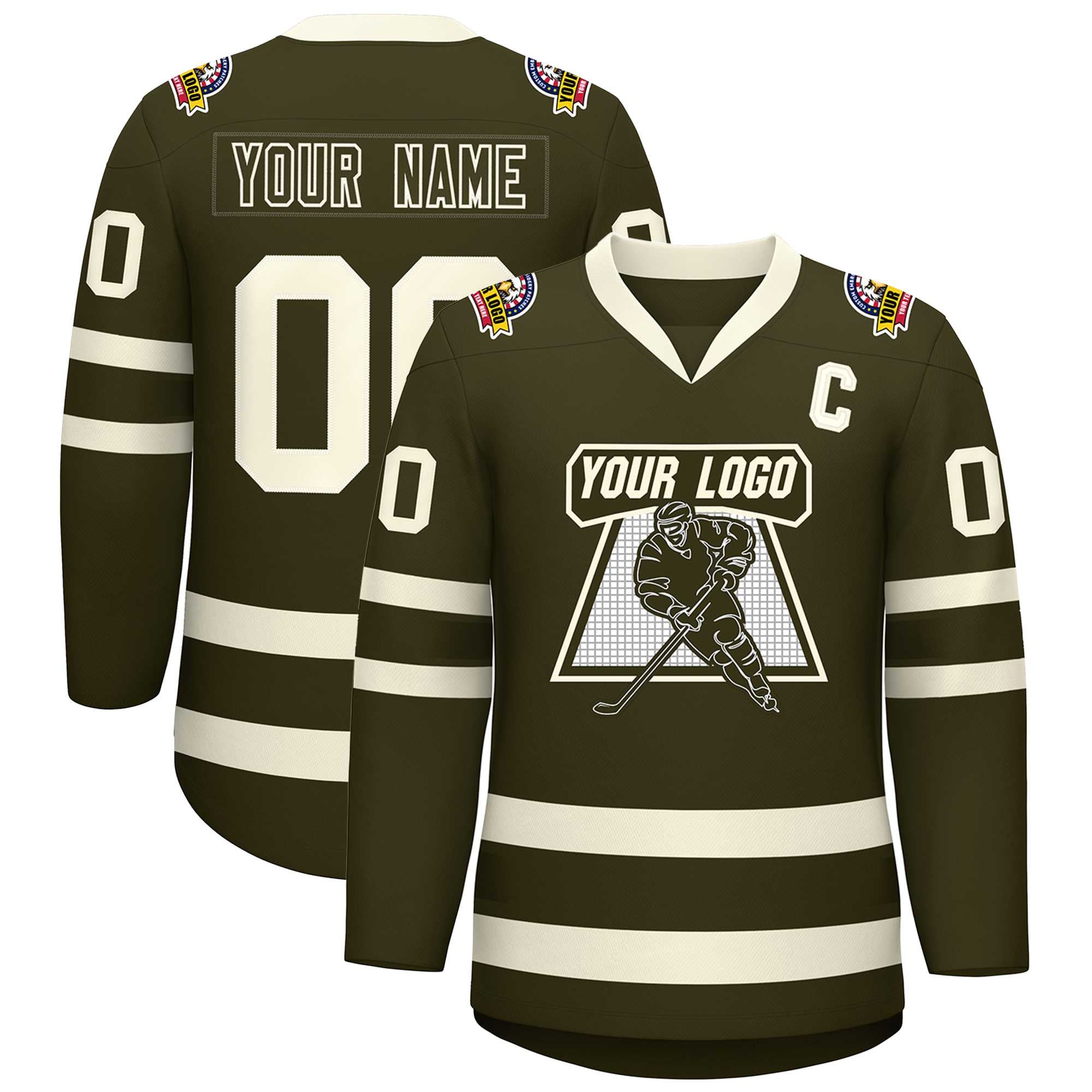 Custom Olive Olive-Khaki Classic Style Hockey Jersey | KXKSHOP