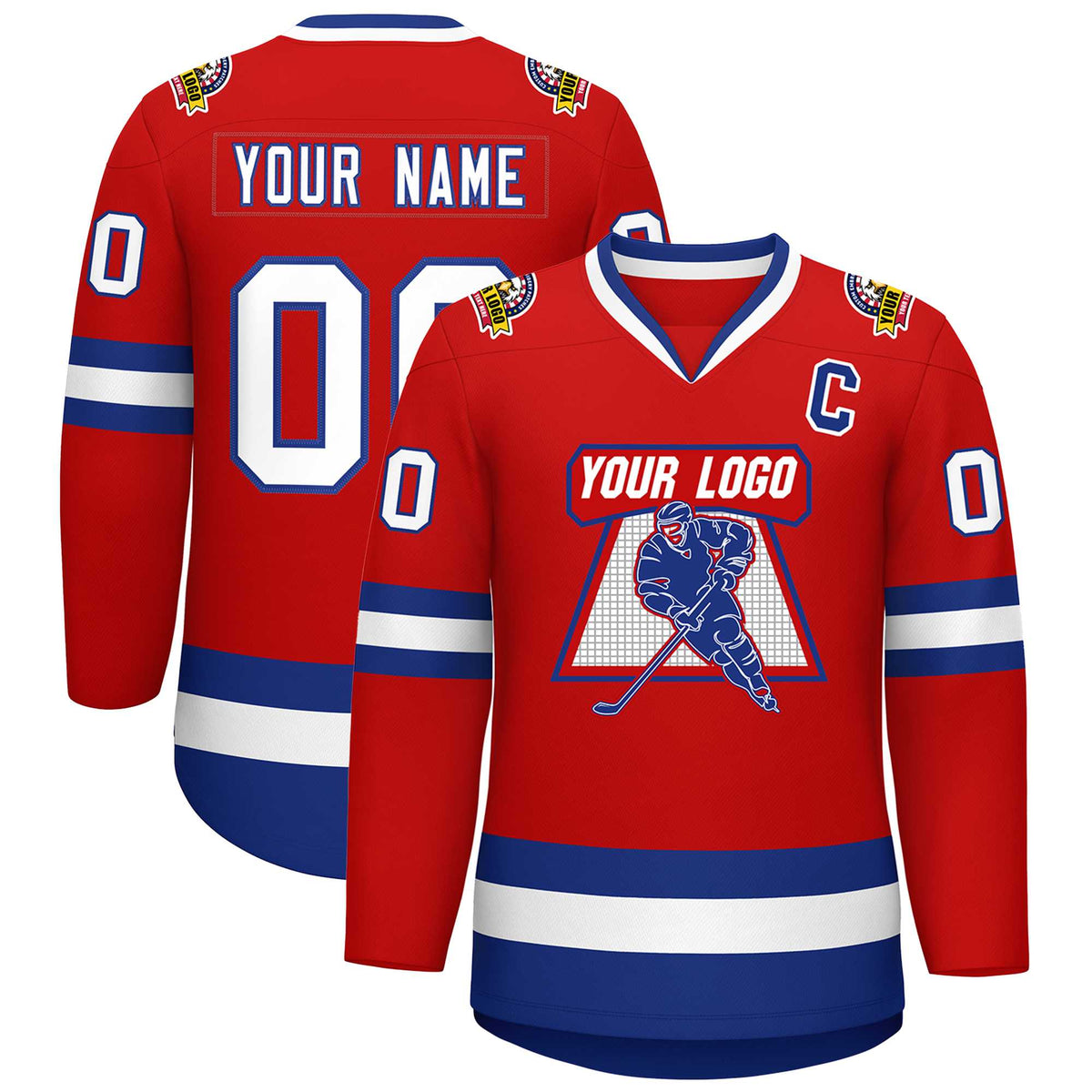 Custom Red White-Royal Classic Style Hockey Jersey | KXKSHOP