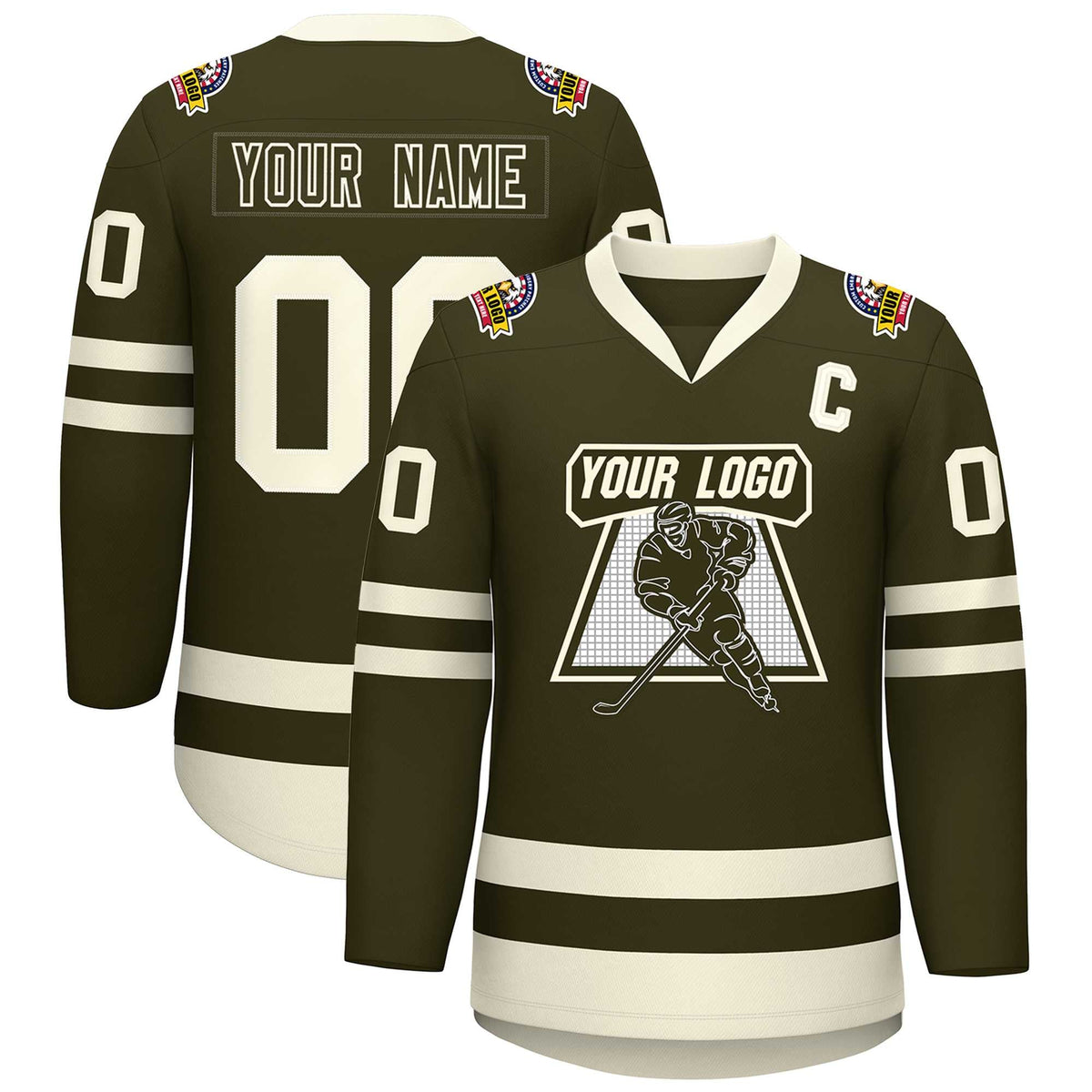 Custom Olive Olive-Khaki Classic Style Hockey Jersey | KXKSHOP
