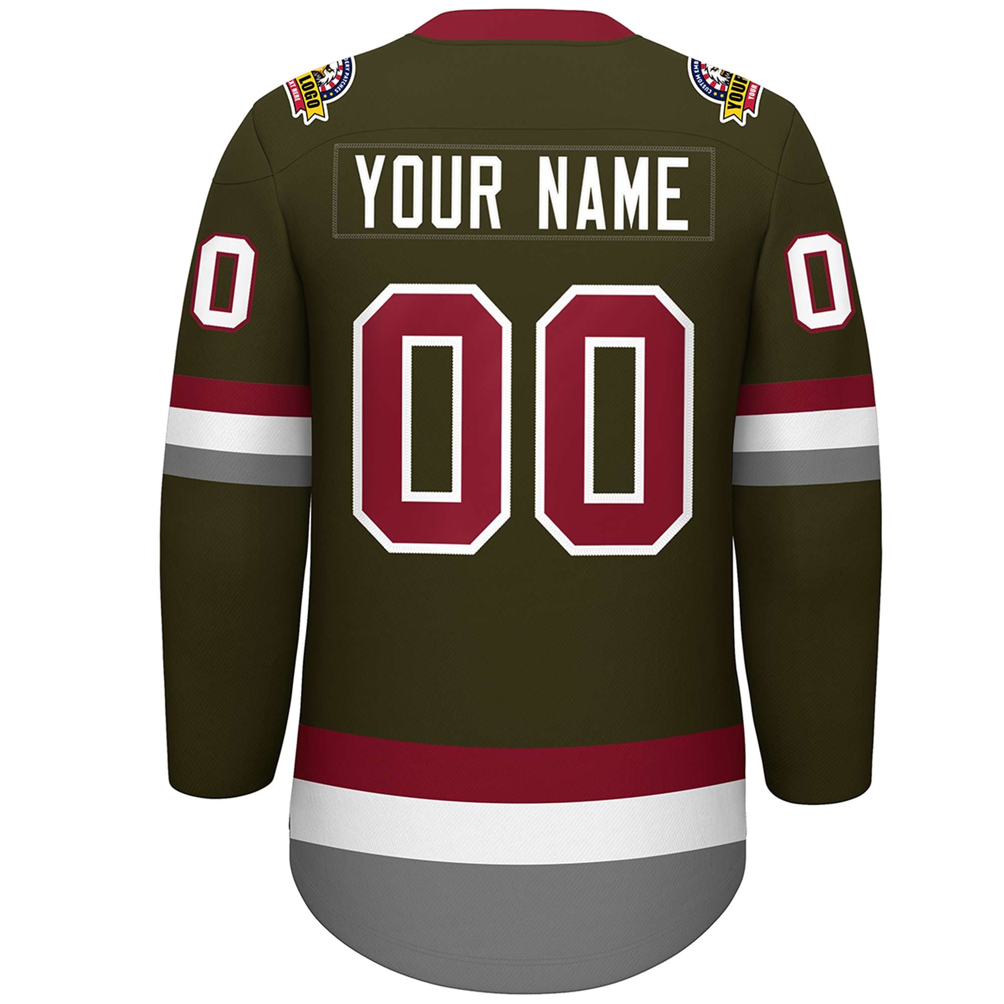 Custom Olive Crimson-White Lace-Up Neck Hockey Jersey | KXKSHOP