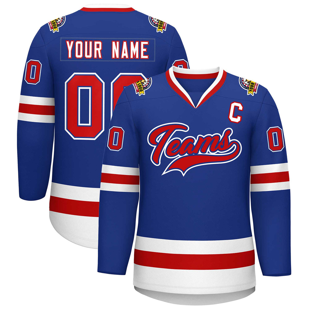 Custom Royal Red Royal-White Classic Style Hockey Jersey | KXKSHOP