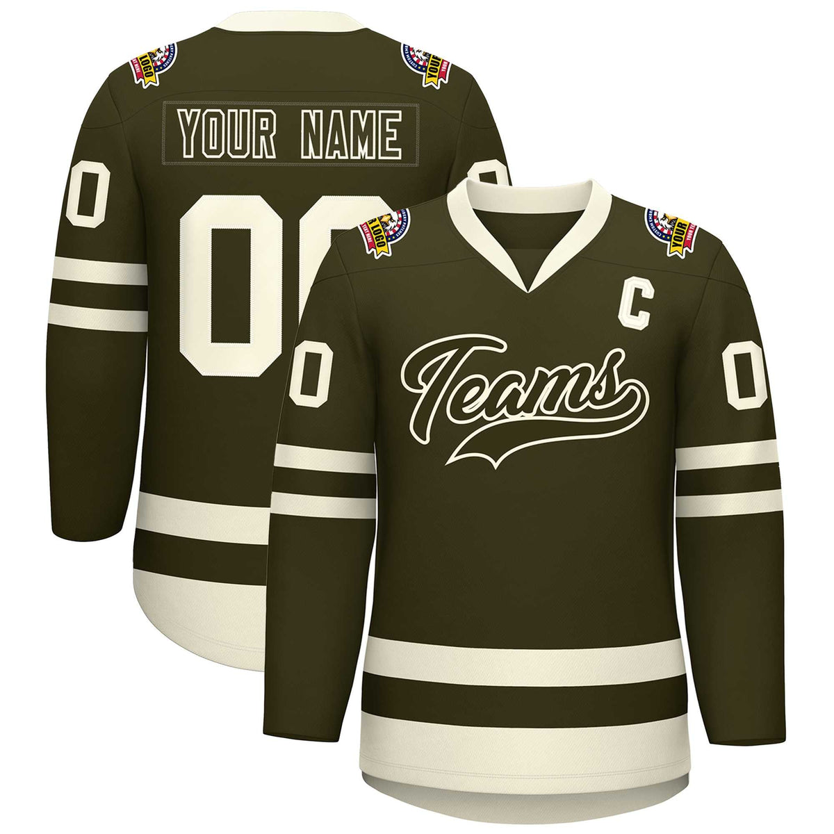 Custom Olive Olive-Khaki Classic Style Hockey Jersey | KXKSHOP