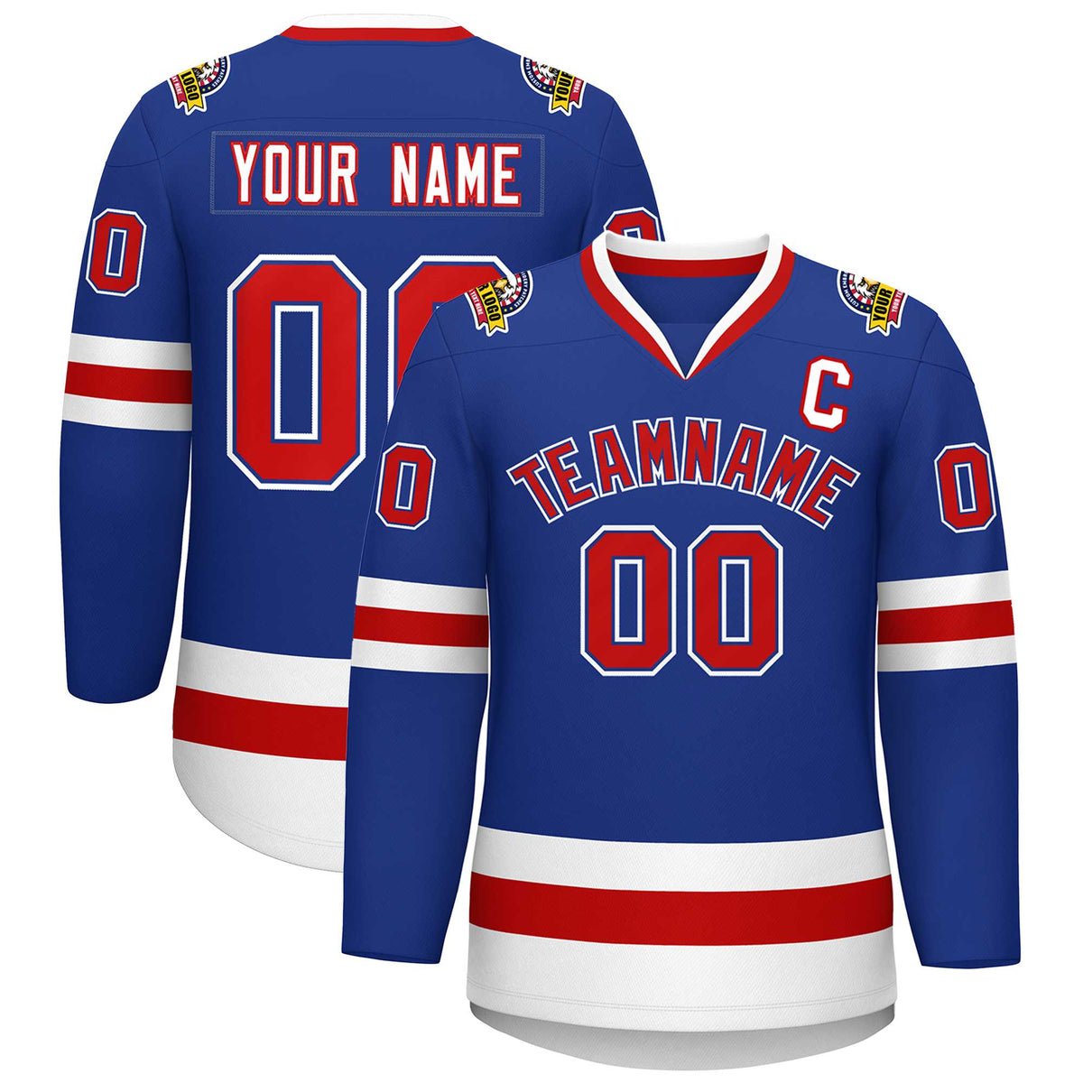 Custom Royal Red Royal-White Classic Style Hockey Jersey | KXKSHOP