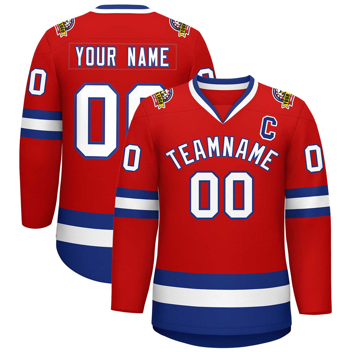 Custom Red White-Royal Classic Style Hockey Jersey | KXKSHOP