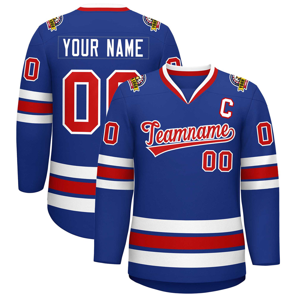 Custom Royal Red-White Classic Style Hockey Jersey | KXKSHOP