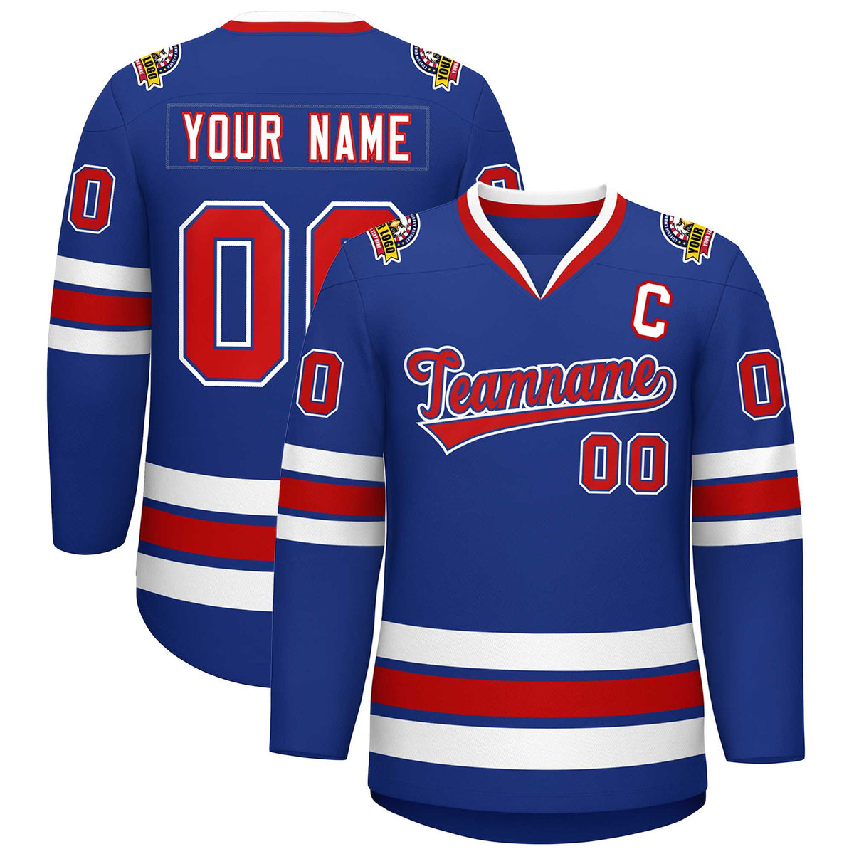Custom Royal Red Royal-White Classic Style Hockey Jersey | KXKSHOP