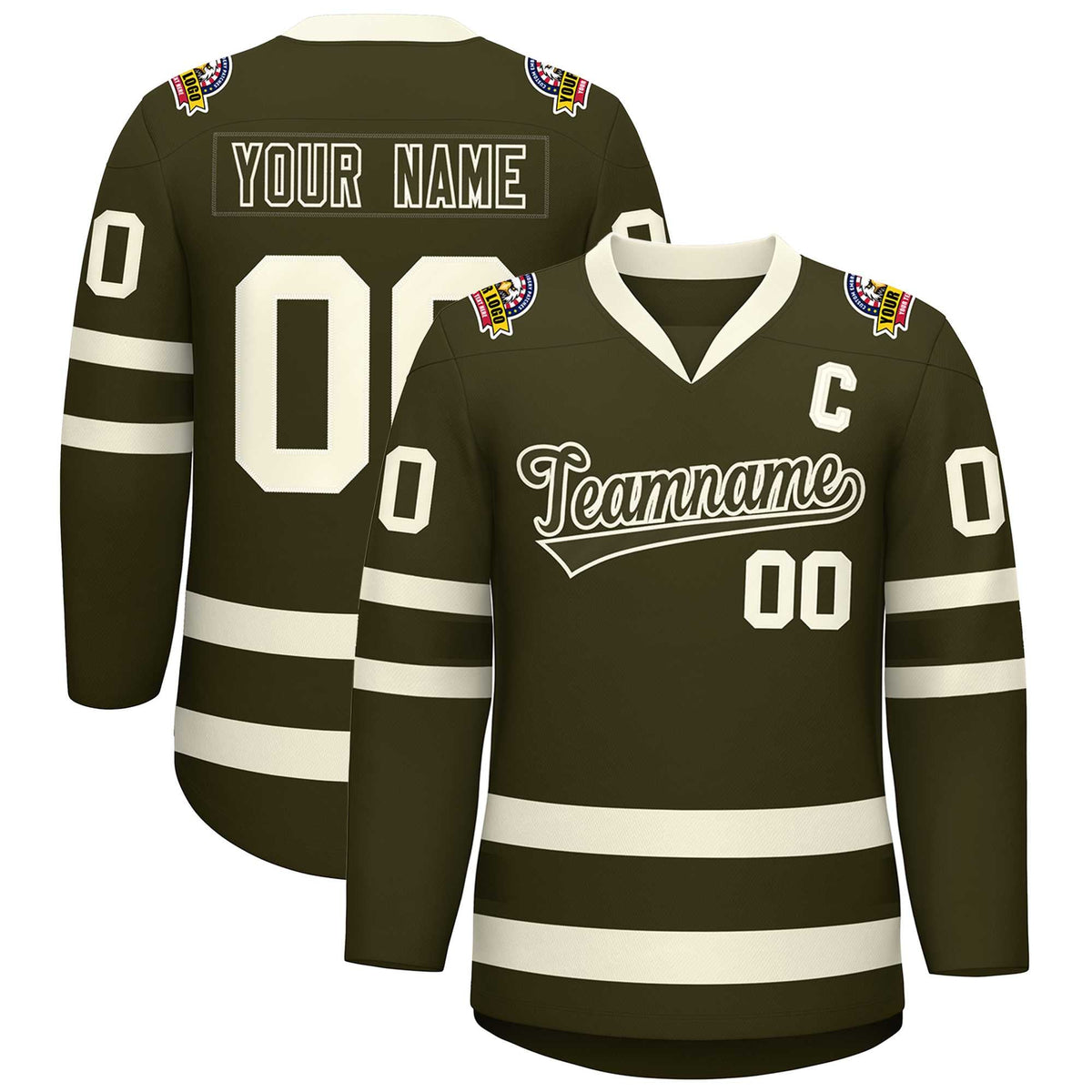 Custom Olive Olive-Khaki Classic Style Hockey Jersey | KXKSHOP
