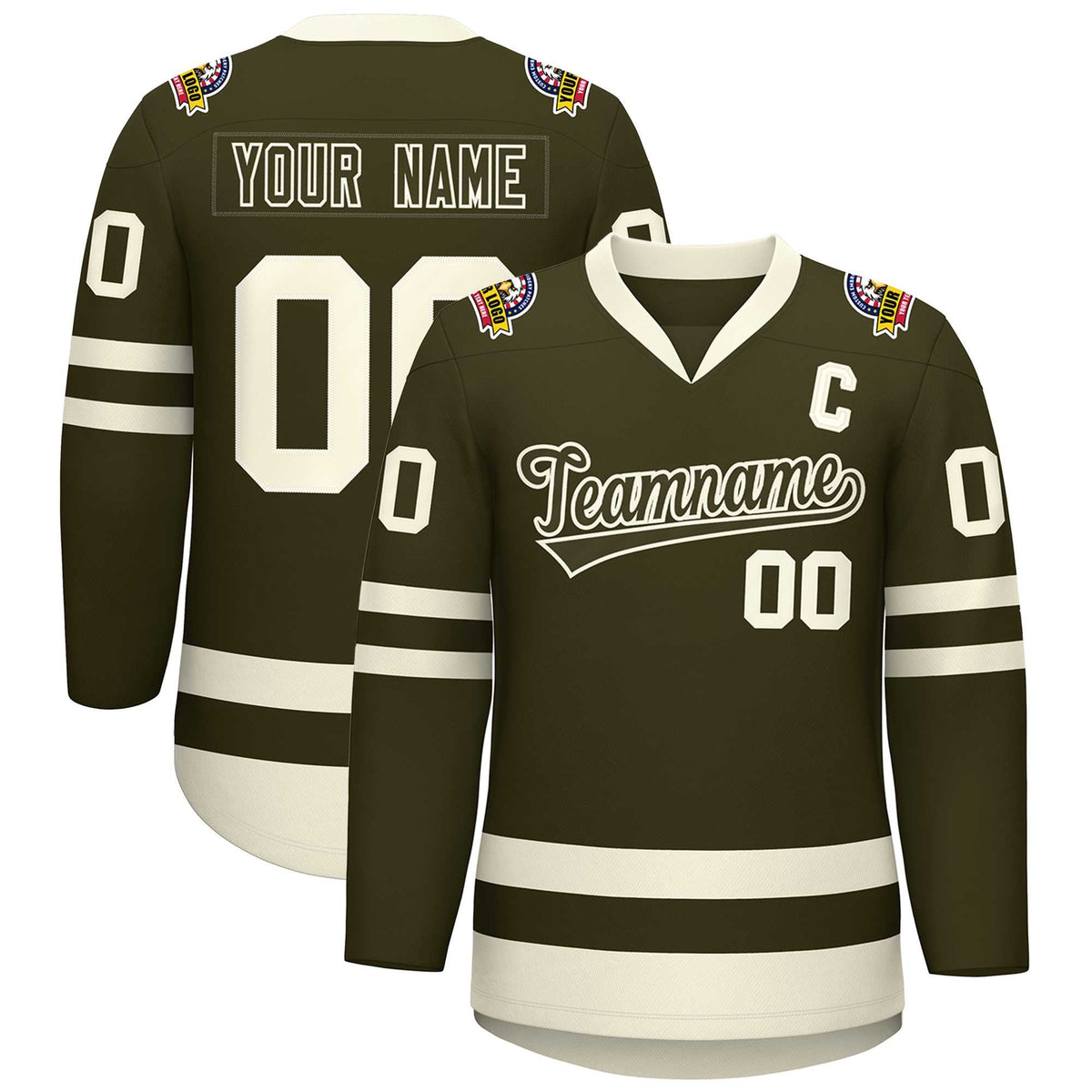 Custom Olive Olive-Khaki Classic Style Hockey Jersey | KXKSHOP