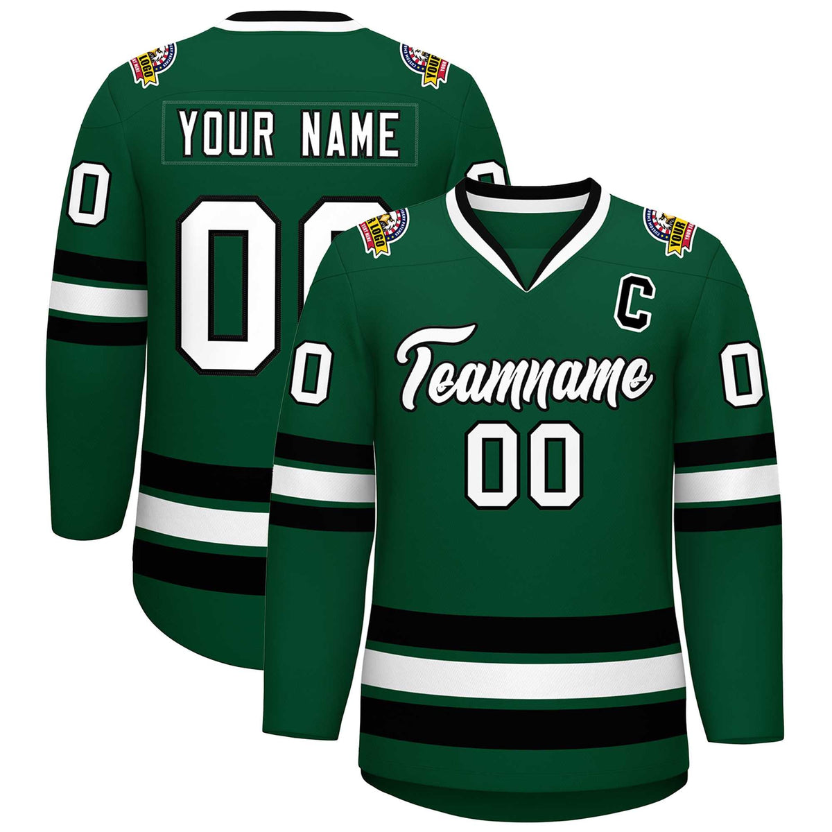 Custom Green White-Black Classic Style Hockey Jersey | KXKSHOP