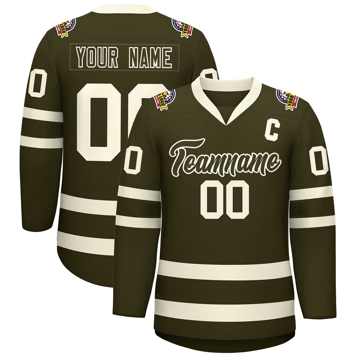 Custom Olive Olive-Khaki Classic Style Hockey Jersey | KXKSHOP