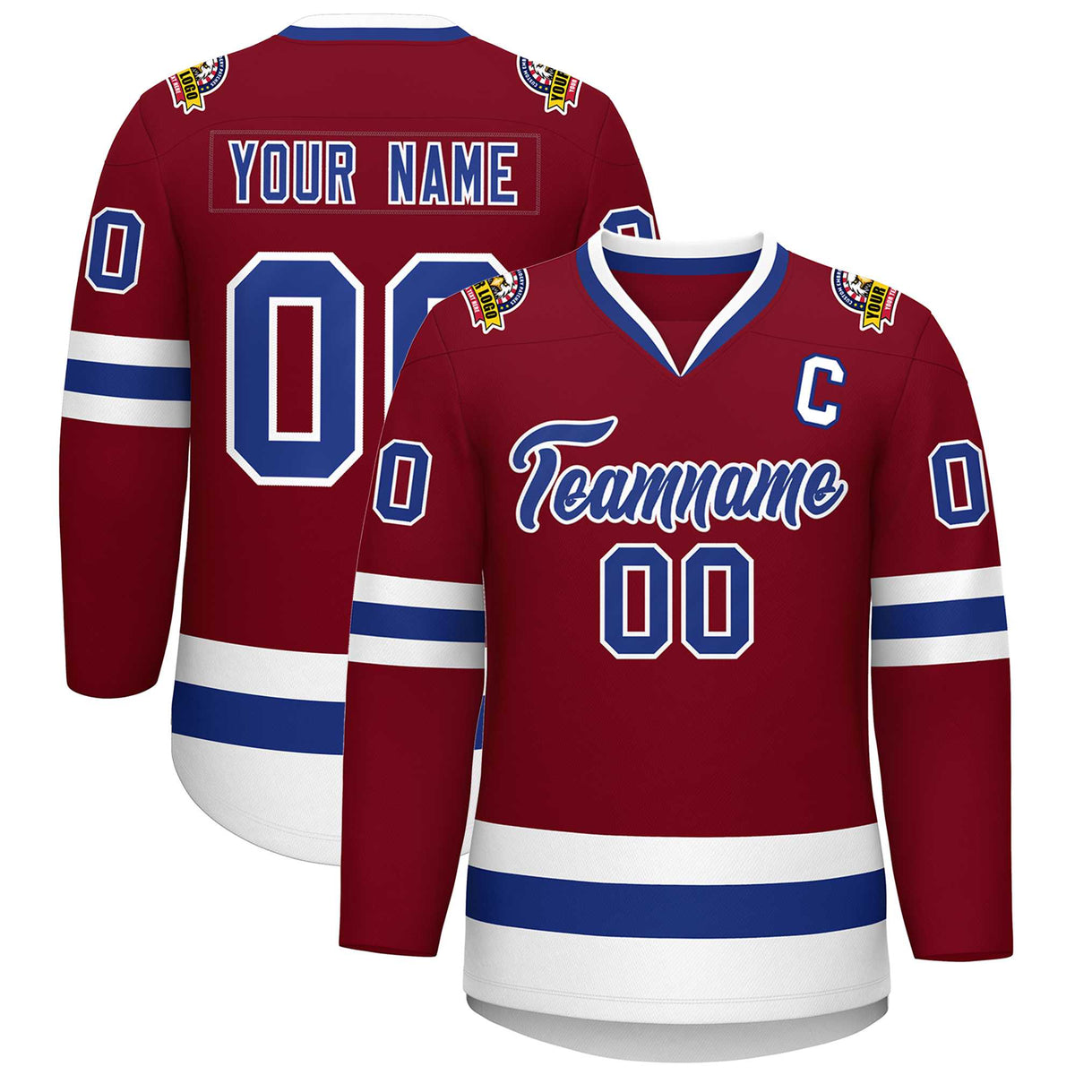 Custom Crimson Royal-White Classic Style Hockey Jersey | KXKSHOP