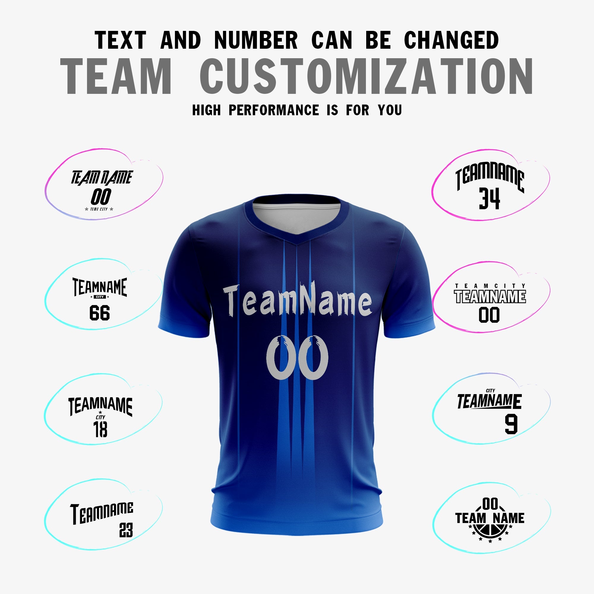 Custom Navy White Sport Football Shirt Jersey