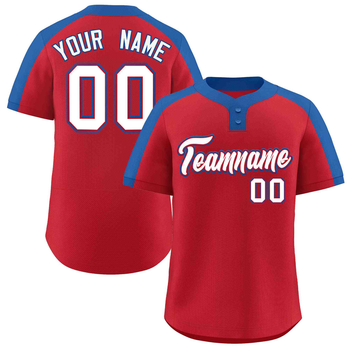 Custom Red White-Red Classic Style Authentic Two-Button Softball Jersey