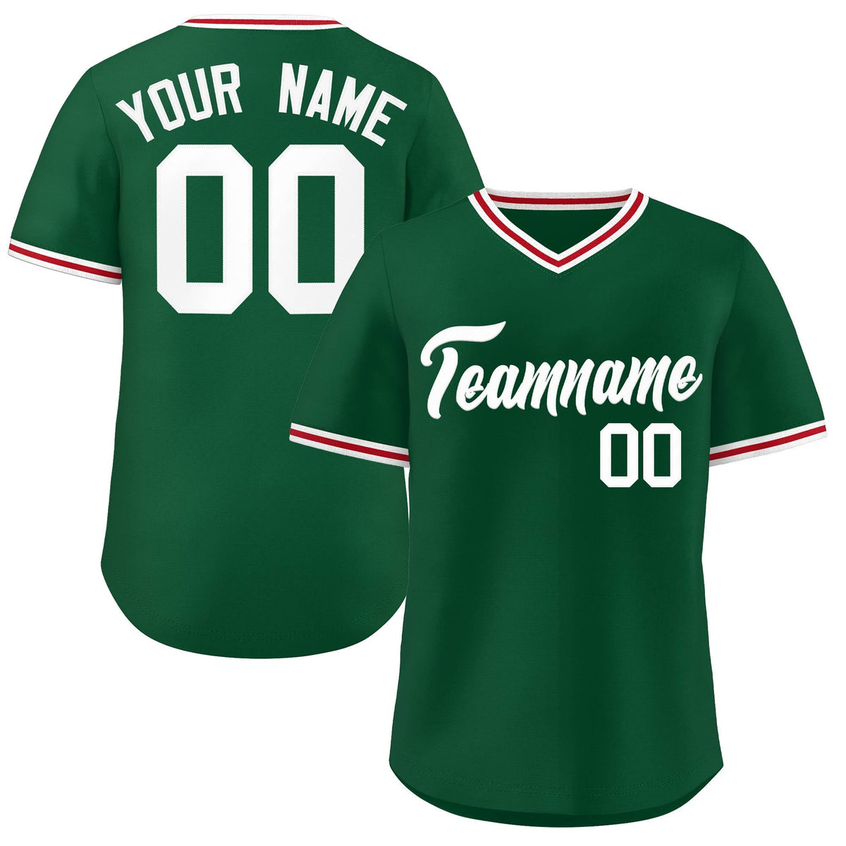 Custom Green Classic Style Outdoor Authentic Pullover Baseball Jersey